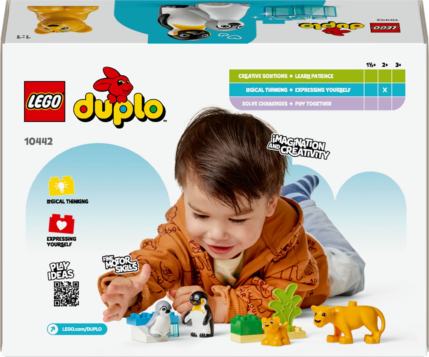 Lego duplo 10442 famiglie di animali: pinguini e leoni, giochi di fantasia educativi per bambini 2+, giocattolo creativo - LEGO DUPLO, Lego