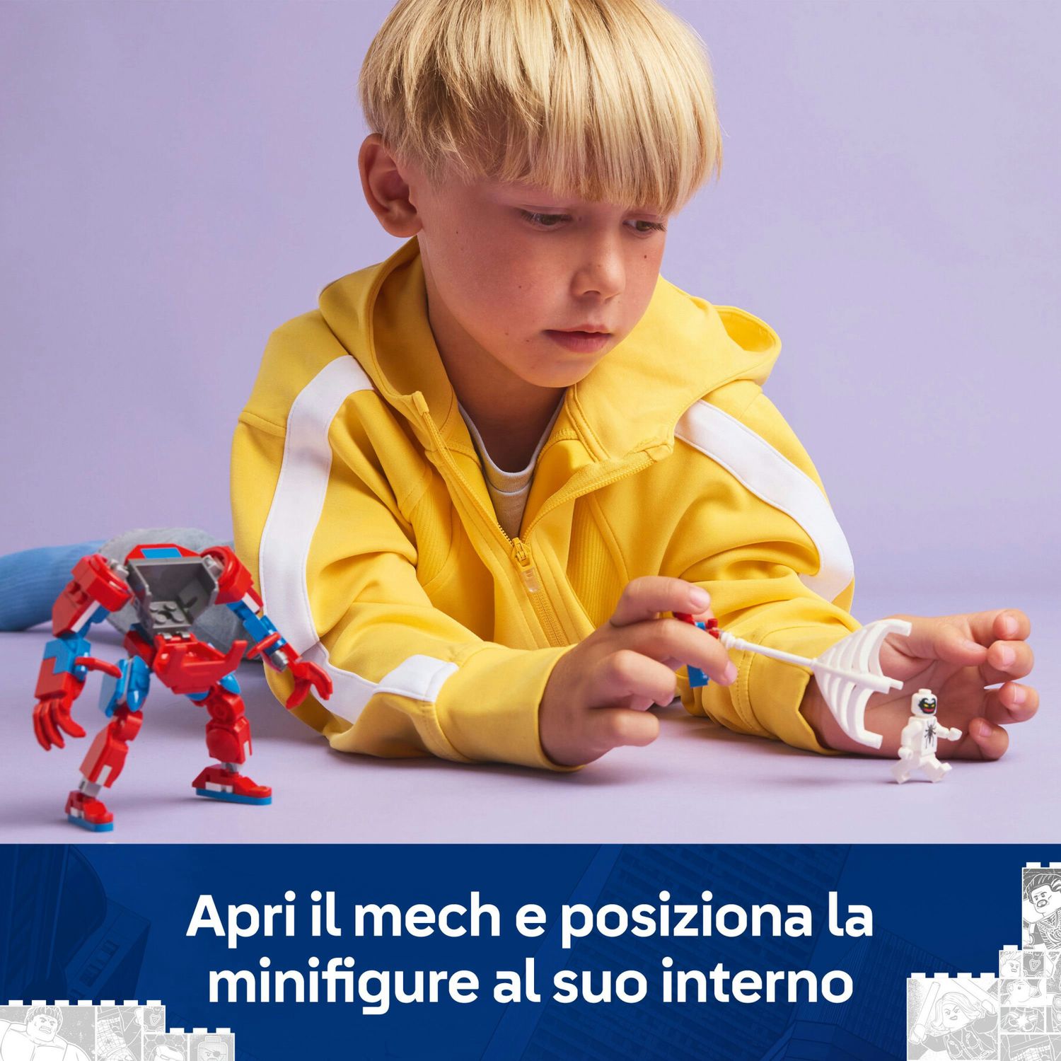 Lego marvel 76308 mech di spider-man contro anti-venom, action figure giocattolo snodabile con 2 minifigure, giochi bambini 6+ - LEGO SUPER HEROES, Lego