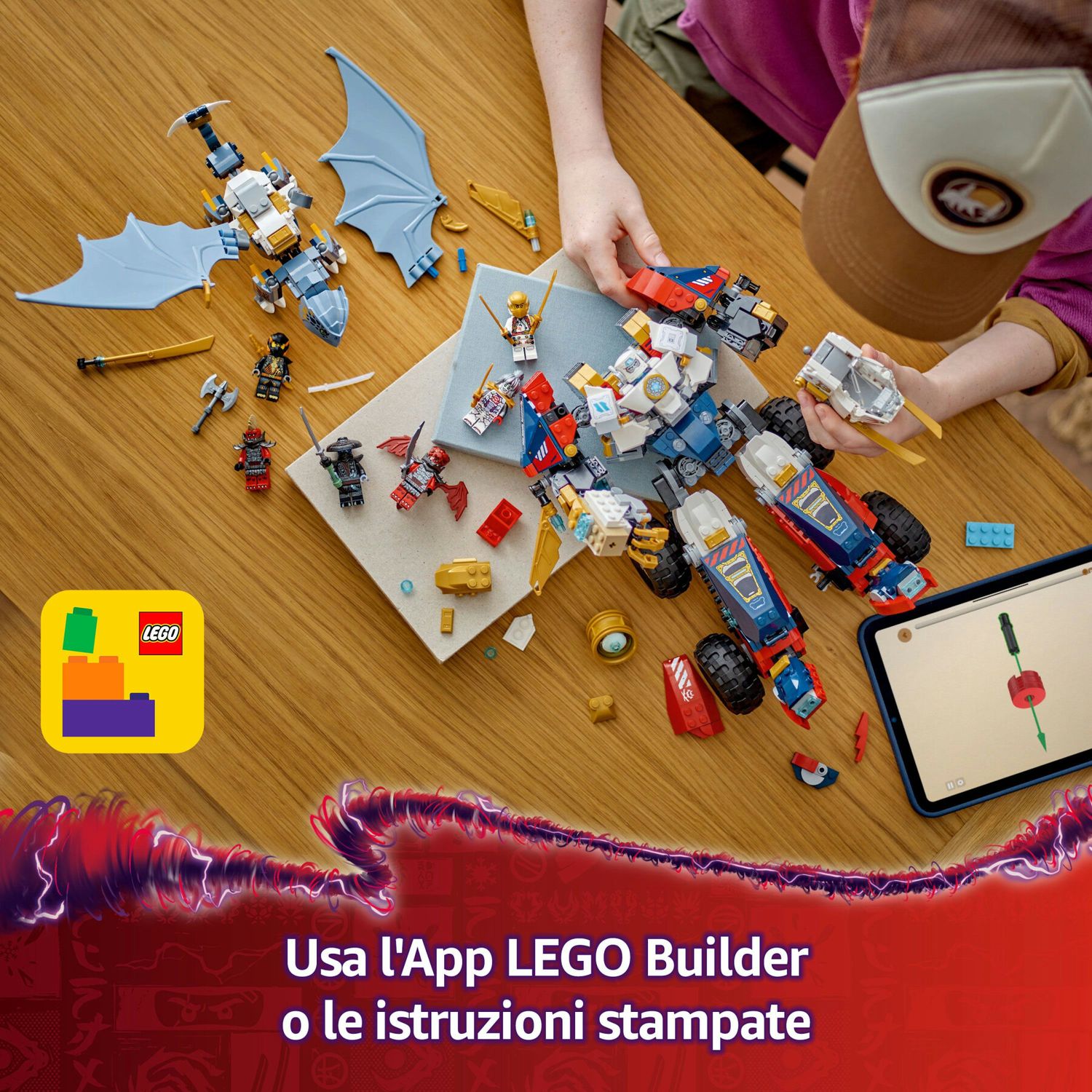 Lego ninjago 71834 mech ultra combinatore di zane - robot giocattolo 4 in 1 separabile in 4 modellini, giochi per bambini 9+ - LEGO NINJAGO, Lego