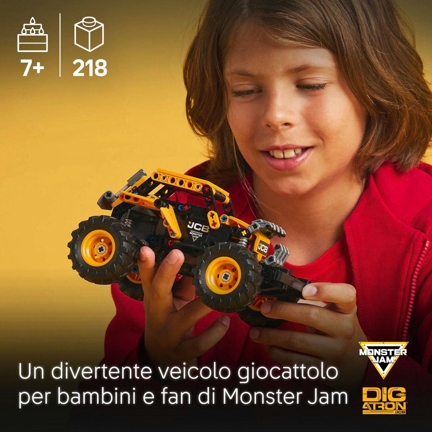 Lego technic 42199 pull-back monster jam digatron, monster truck giocattolo da costruire, giochi bambini 7+, regalo fan veicoli - LEGO TECHNIC, Lego