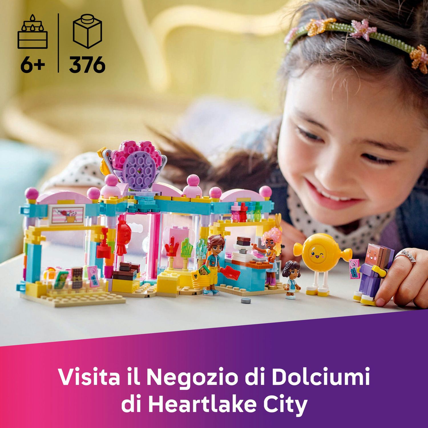 Lego friends 42649 negozio di dolciumi di heartlake city, giochi per sviluppo abilità sociali per bambine 6+, idea regalo - LEGO FRIENDS, Lego