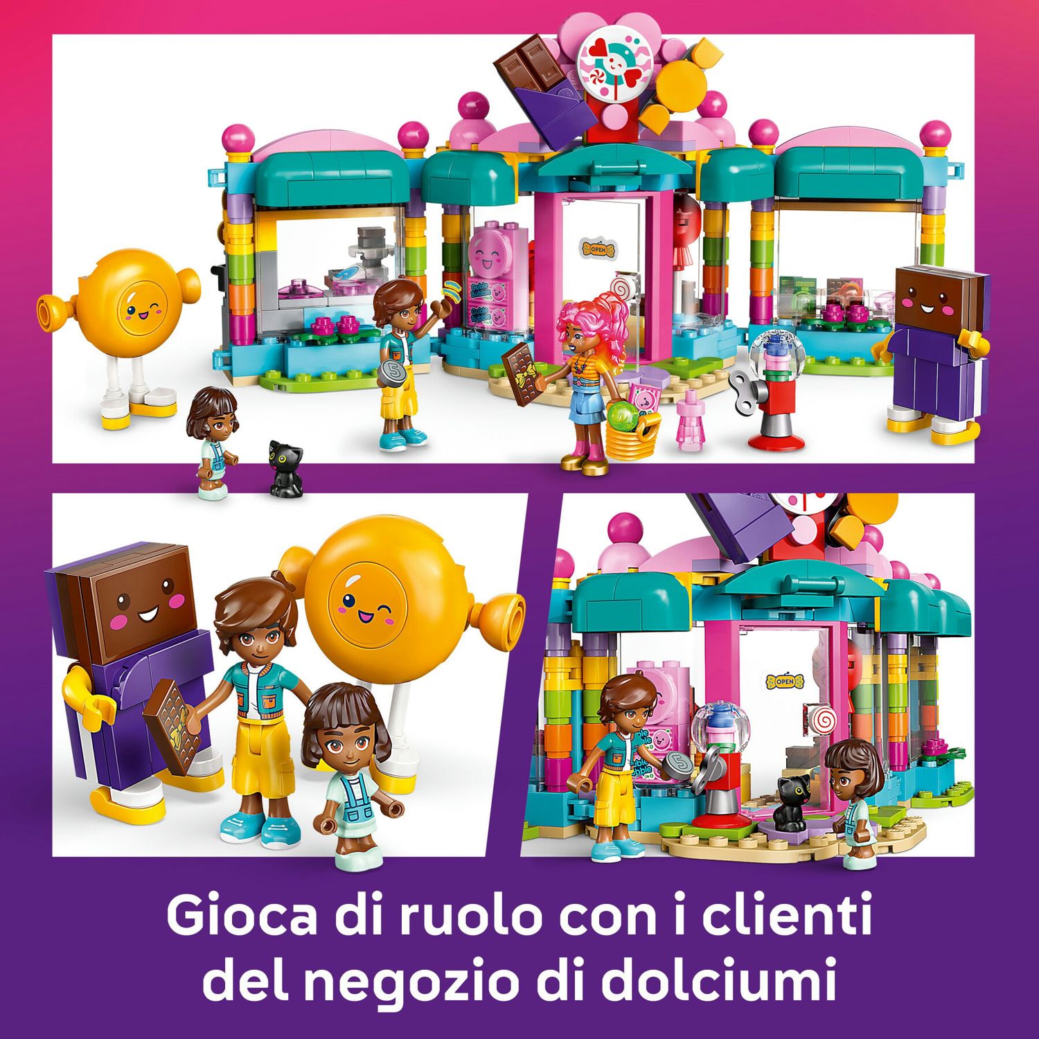 Lego friends 42649 negozio di dolciumi di heartlake city, giochi per sviluppo abilità sociali per bambine 6+, idea regalo - LEGO FRIENDS, Lego