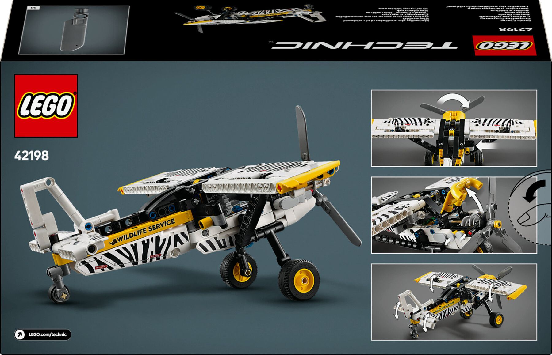 Lego technic 42198 aereo bush, aeroplano giocattolo da costruire, giochi per bambini 8+, modellino di veicolo con funzioni - LEGO TECHNIC, Lego