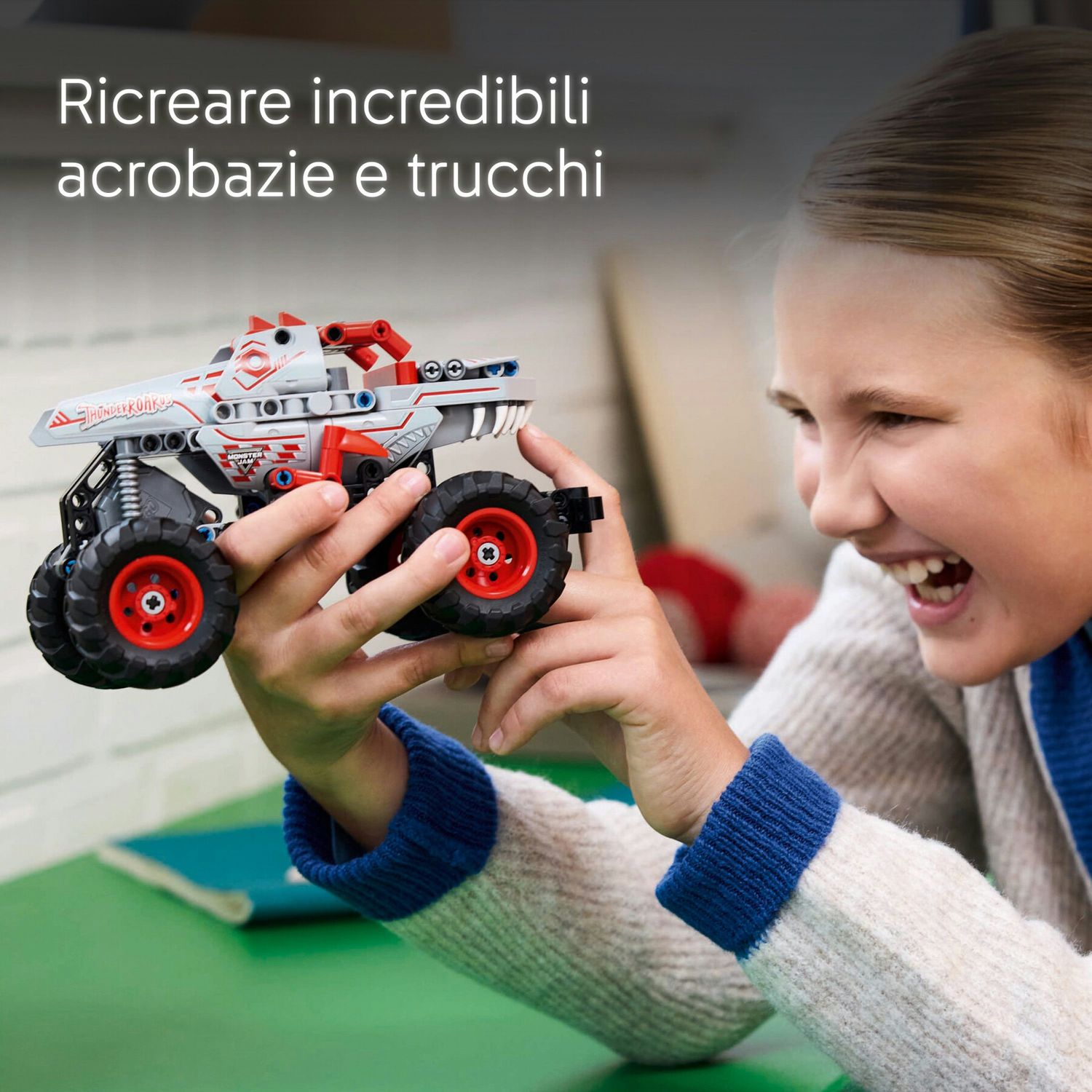 Lego technic 42200 pull-back thunderroarus, monster truck giocattolo da costruire, giochi bambini 7+, regalo fan monster jam - LEGO TECHNIC, Lego