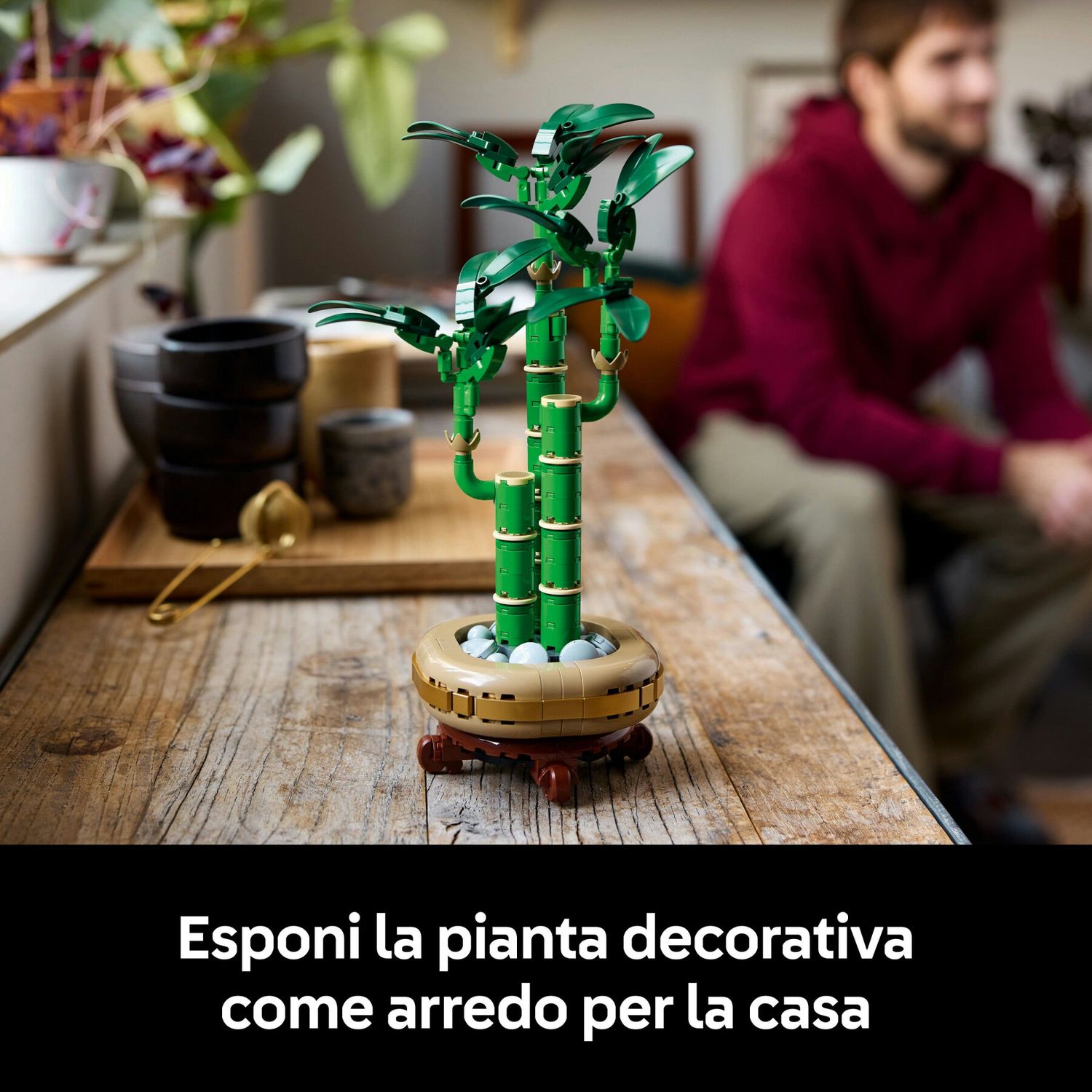 Lego botanicals 10344 bambù del buon auspicio, pianta artificiale da arredamento con vaso finto, regalo donna, uomo e adulti - LEGO ICONS BOTANICAL, Lego, LEGO ICONS