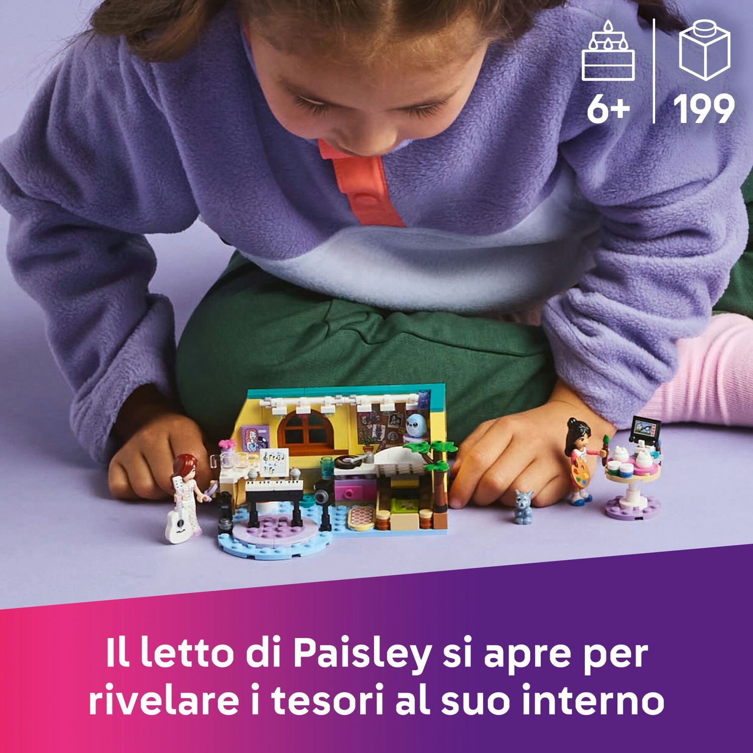 Lego friends 42647 la cameretta di paisley, giochi educativi per le abilità sociali per bambine 6+ fan dell'arte e mestieri - LEGO FRIENDS, Lego