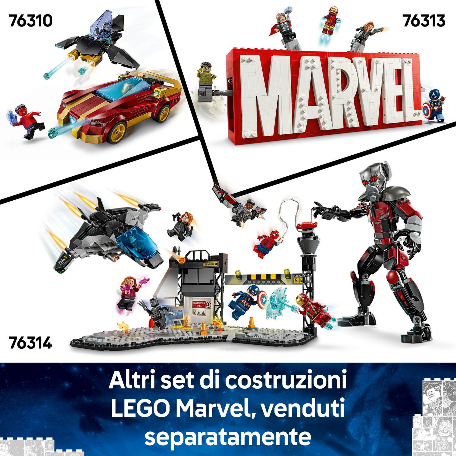 Lego marvel 76307 mech di iron man contro ultron - action figure giocattolo da costruire con 2 minifigure, gioco bambini 6+ - LEGO SUPER HEROES, Lego