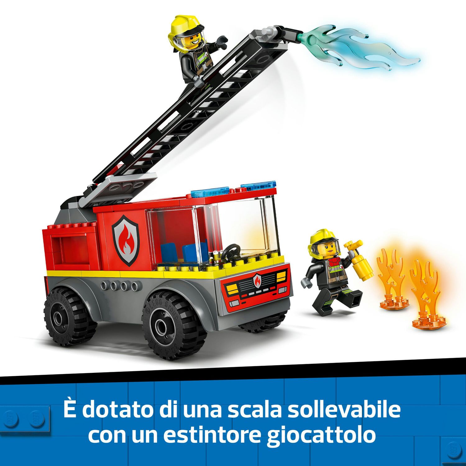 Lego city 60463 autopompa con scala, camion giocattolo dei pompieri con 2 minifigure, giochi educativi per bambini da 4 anni - LEGO CITY, Lego
