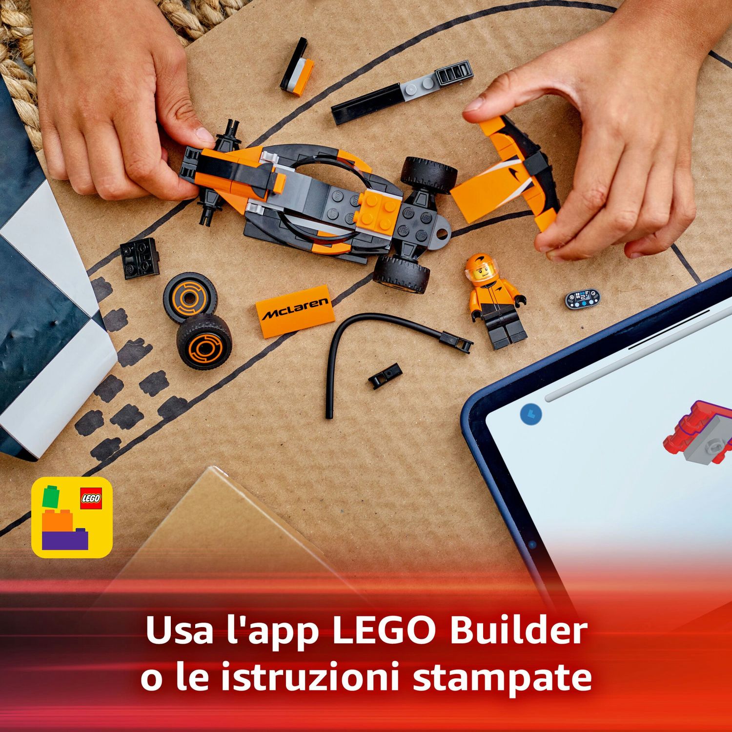 Lego city 60442 pilota e monoposto mclaren f1, modello di macchina giocattolo da formula 1, regalo bambini 6+ fan delle auto - LEGO CITY, Lego