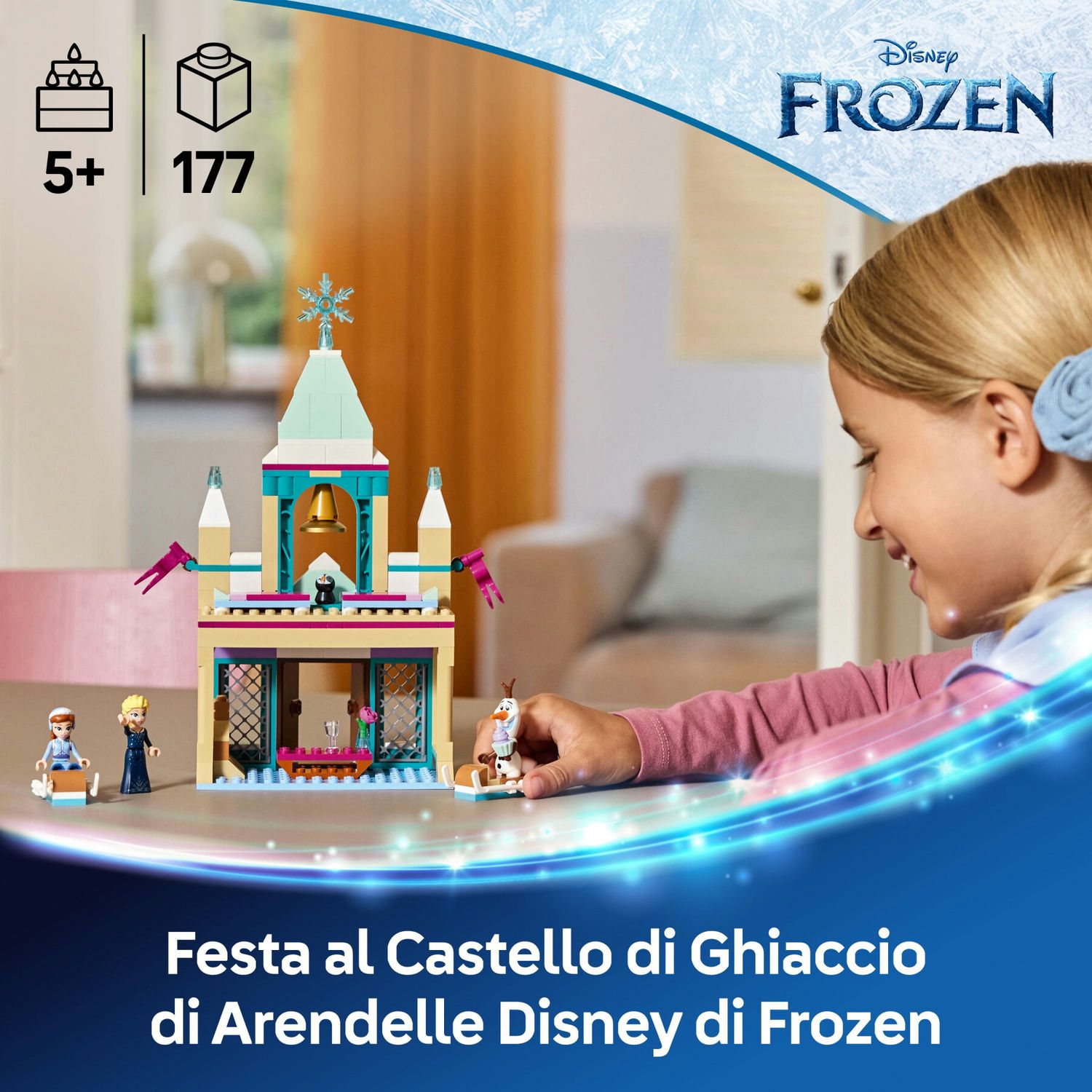 Lego | disney frozen 43265 castello di ghiaccio di arendelle, giocattolo con accessori e 3 personaggi, giochi per bambine 5+ - LEGO DISNEY PRINCESS, Frozen, Lego