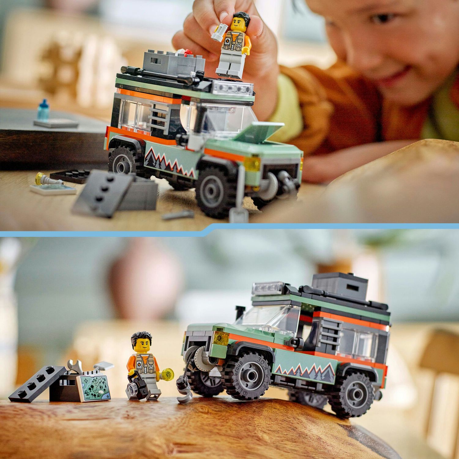 Lego city 60447 fuoristrada di montagna 4x4 - jeep giocattolo da costruire, giochi per bambini 6+ con 1 minifigure e accessori - LEGO CITY, Lego