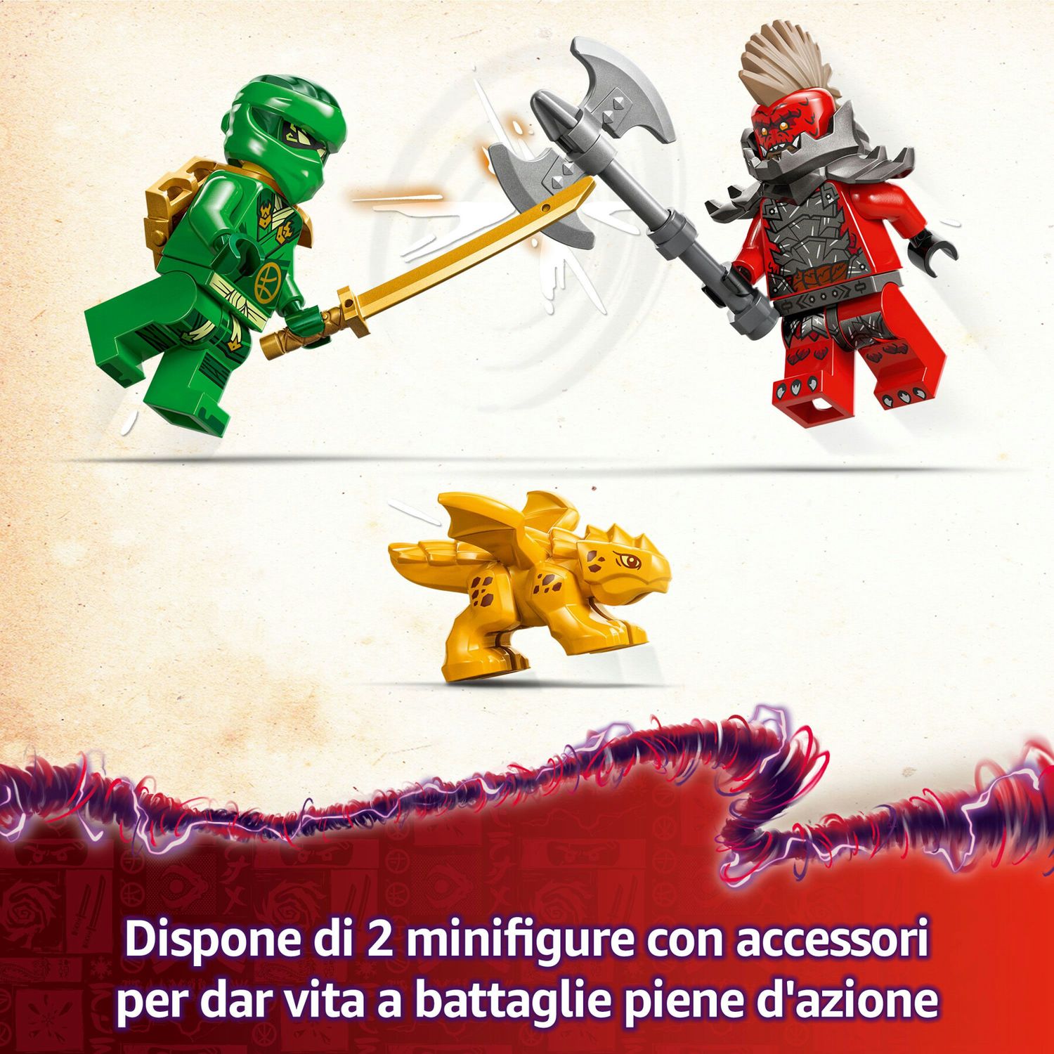 Lego ninjago drago della foresta verde di lloyd - giocattolo snodabile da costruire con 2 minifigure e armi, giochi bambini 6+ - LEGO NINJAGO, Lego