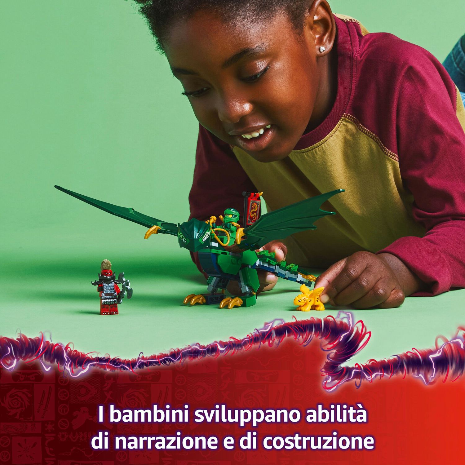 Lego ninjago drago della foresta verde di lloyd - giocattolo snodabile da costruire con 2 minifigure e armi, giochi bambini 6+ - LEGO NINJAGO, Lego