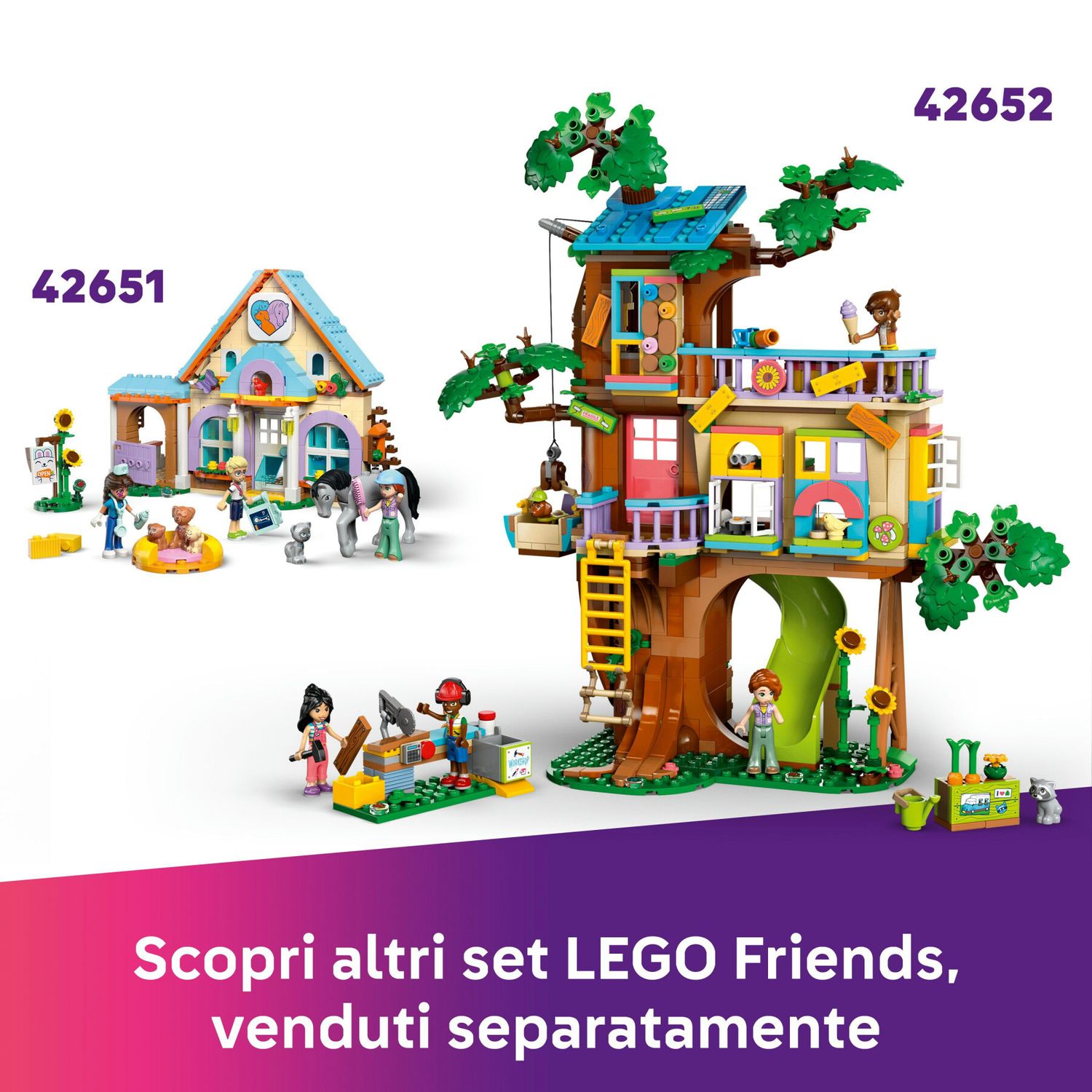 Lego friends 42650 pet shop, giochi per abilità sociali e cura animali per bambine 6+ con coniglio, cane e gatto giocattolo - LEGO FRIENDS, Lego
