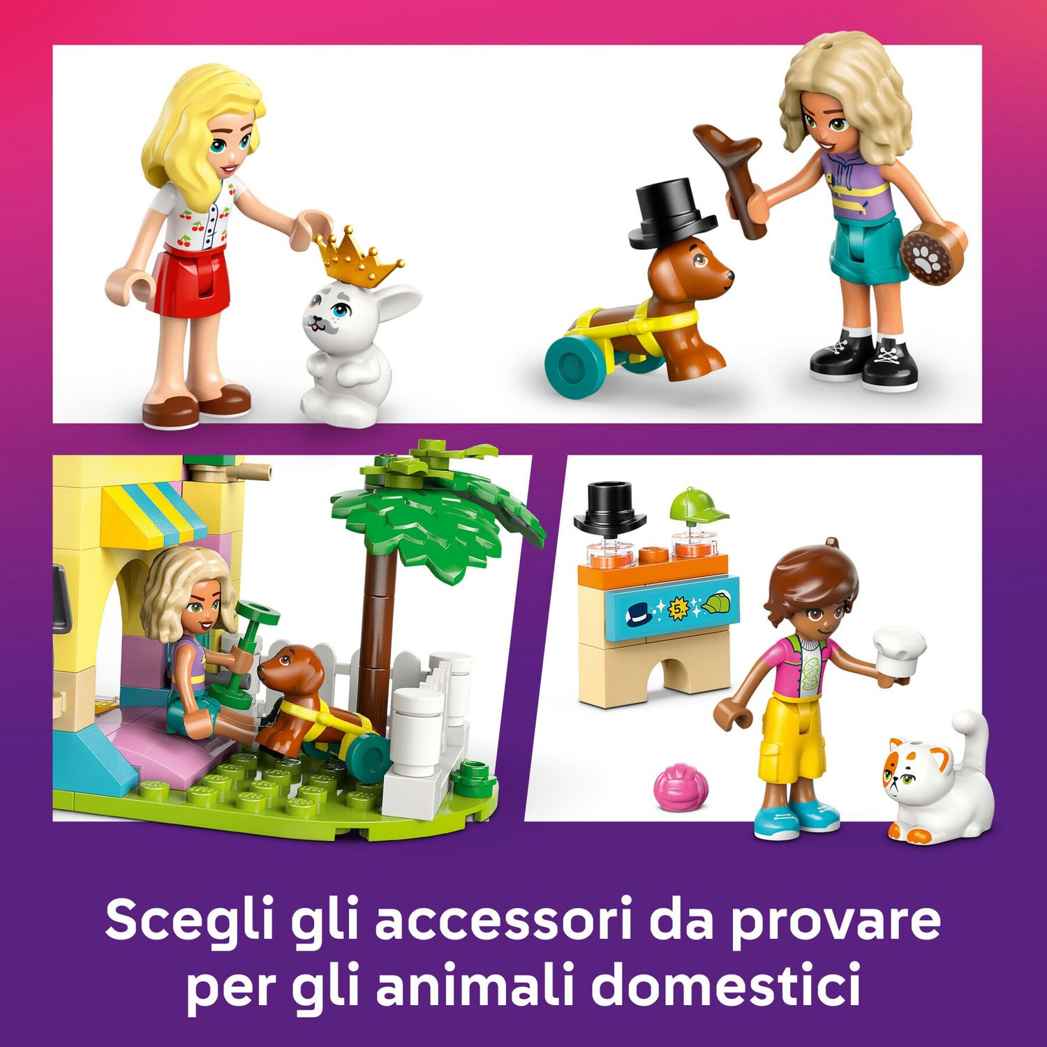 Lego friends 42650 pet shop, giochi per abilità sociali e cura animali per bambine 6+ con coniglio, cane e gatto giocattolo - LEGO FRIENDS, Lego