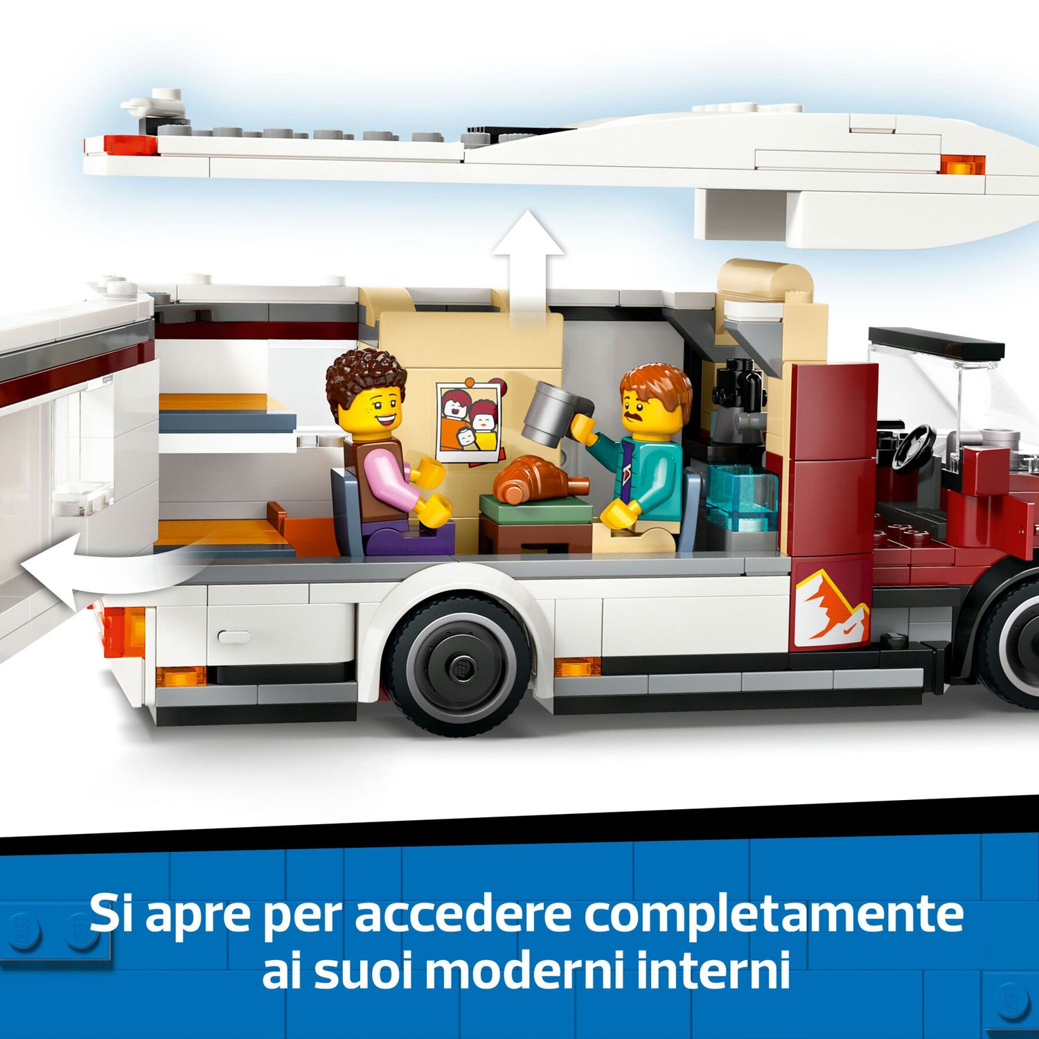 Lego city 60454 camper van delle vacanze d’avventura, veicolo giocattolo con 3 minifigure e accessori, giochi per bambini 6+ - LEGO CITY, Lego