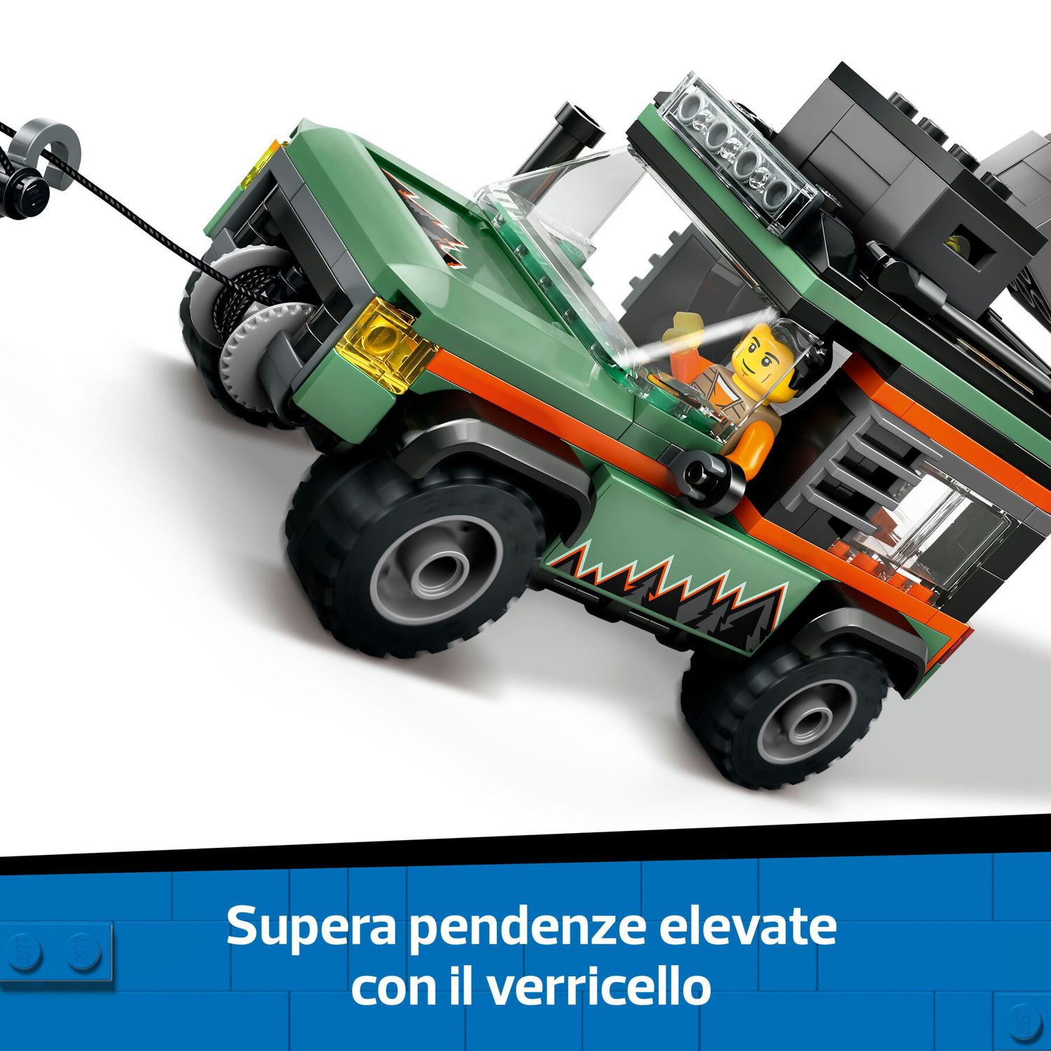 Lego city 60447 fuoristrada di montagna 4x4 - jeep giocattolo da costruire, giochi per bambini 6+ con 1 minifigure e accessori - LEGO CITY, Lego