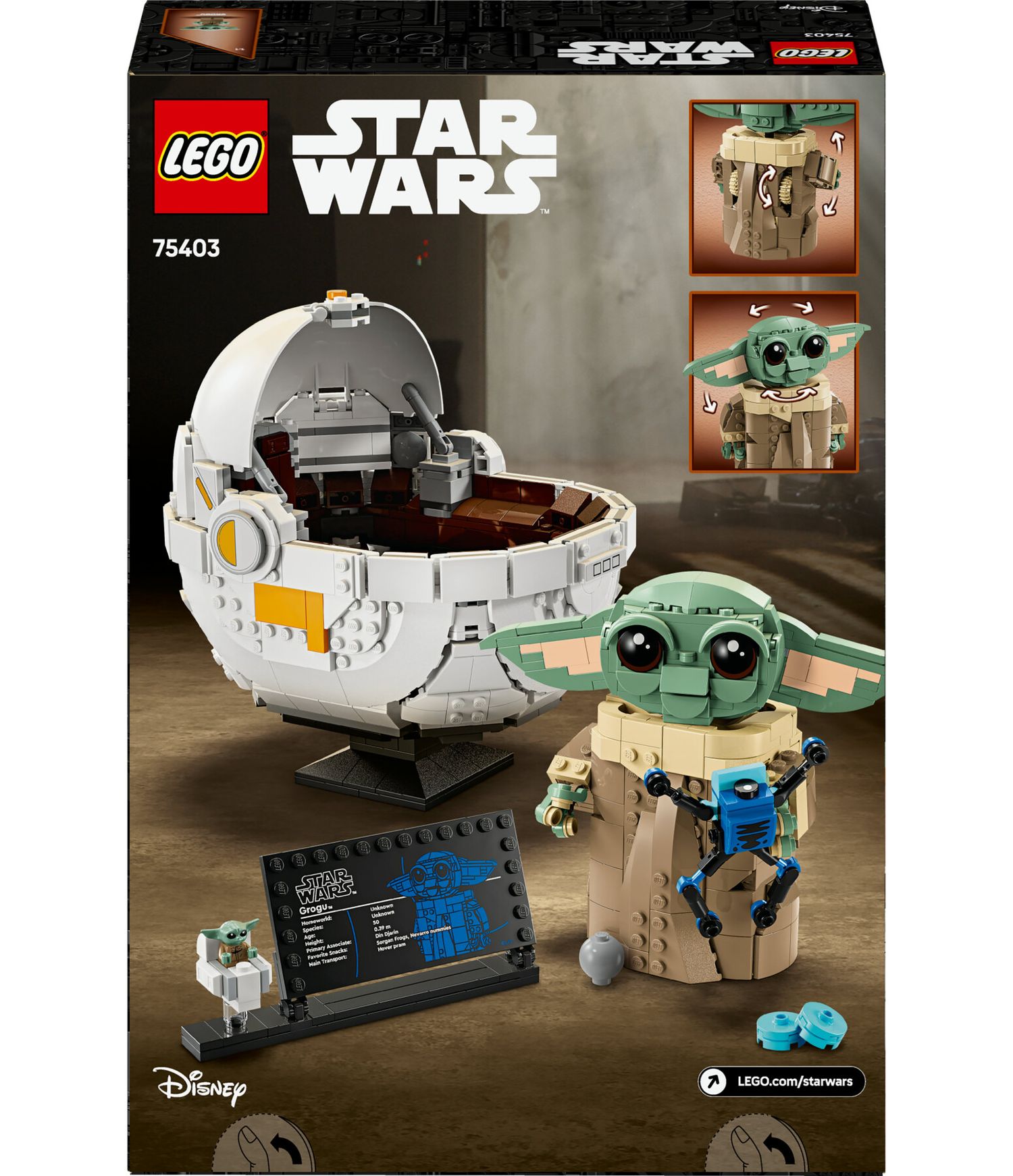 Lego star wars 75403 grogu e carrozzina con rana sorgan e minifigure di grogu da collezione, giocattolo per bambini 10+ - LEGO® Star Wars™, Lego, Star Wars
