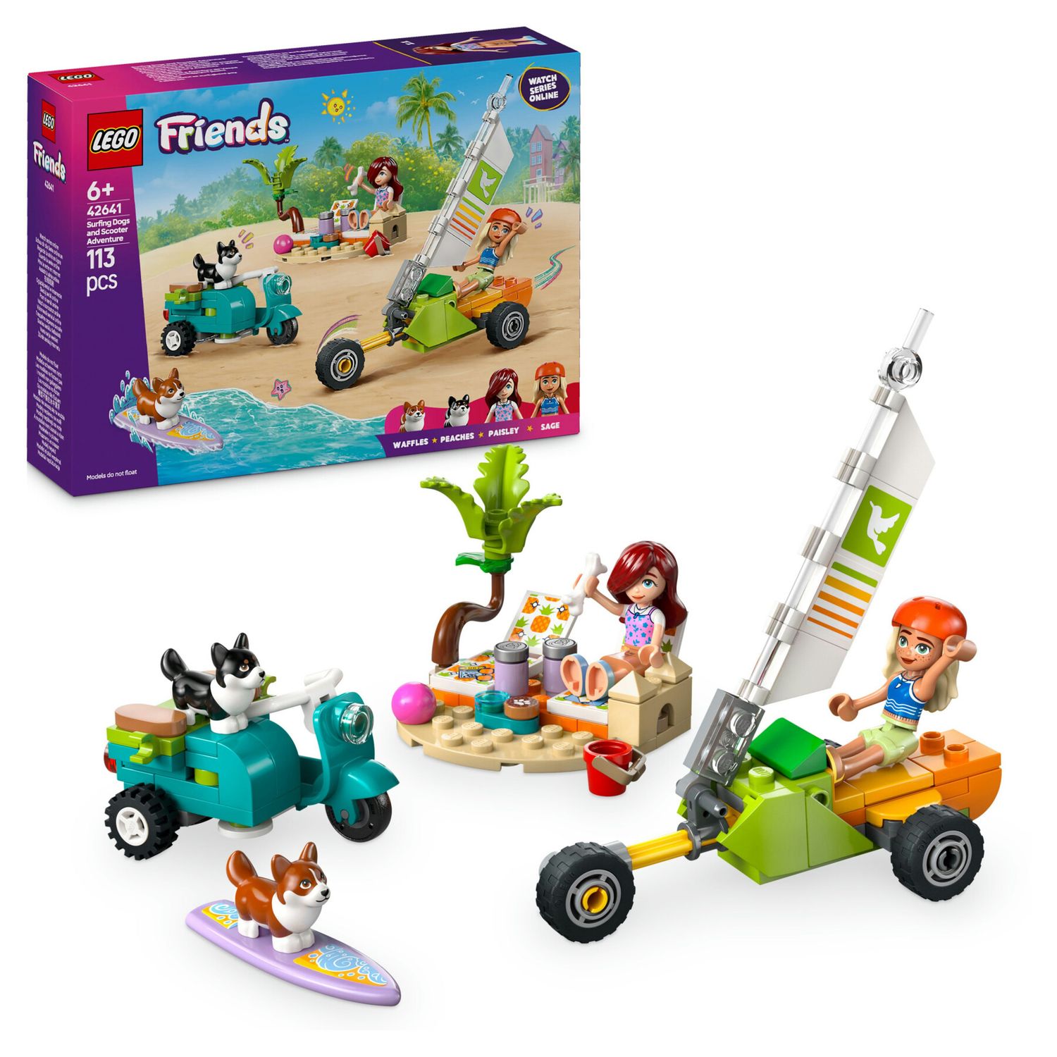 Lego friends 42641 avventure canine su windskate e sidecar, giochi di ruolo per bambine 6+ con personaggi e cani giocattolo - LEGO FRIENDS, Lego