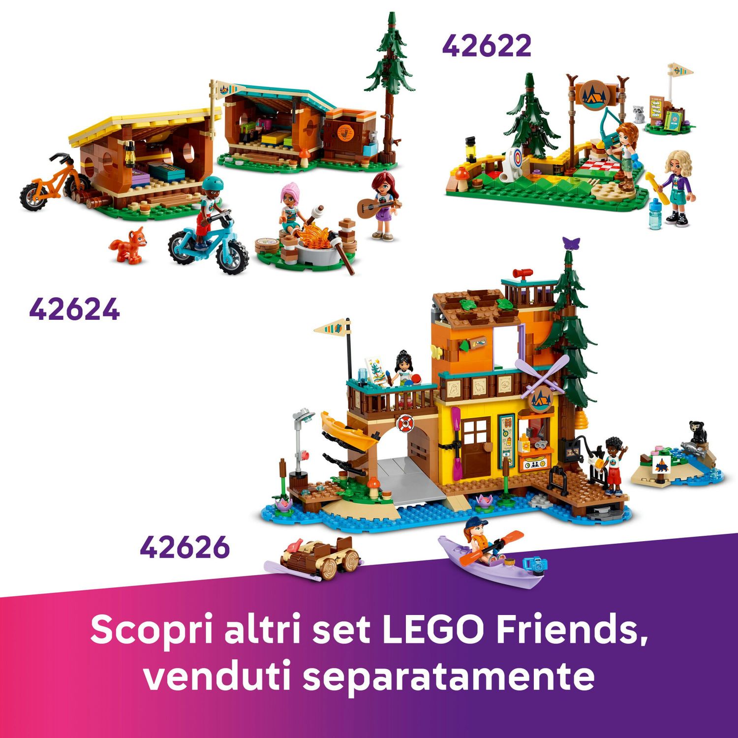 Lego friends 42641 avventure canine su windskate e sidecar, giochi di ruolo per bambine 6+ con personaggi e cani giocattolo - LEGO FRIENDS, Lego
