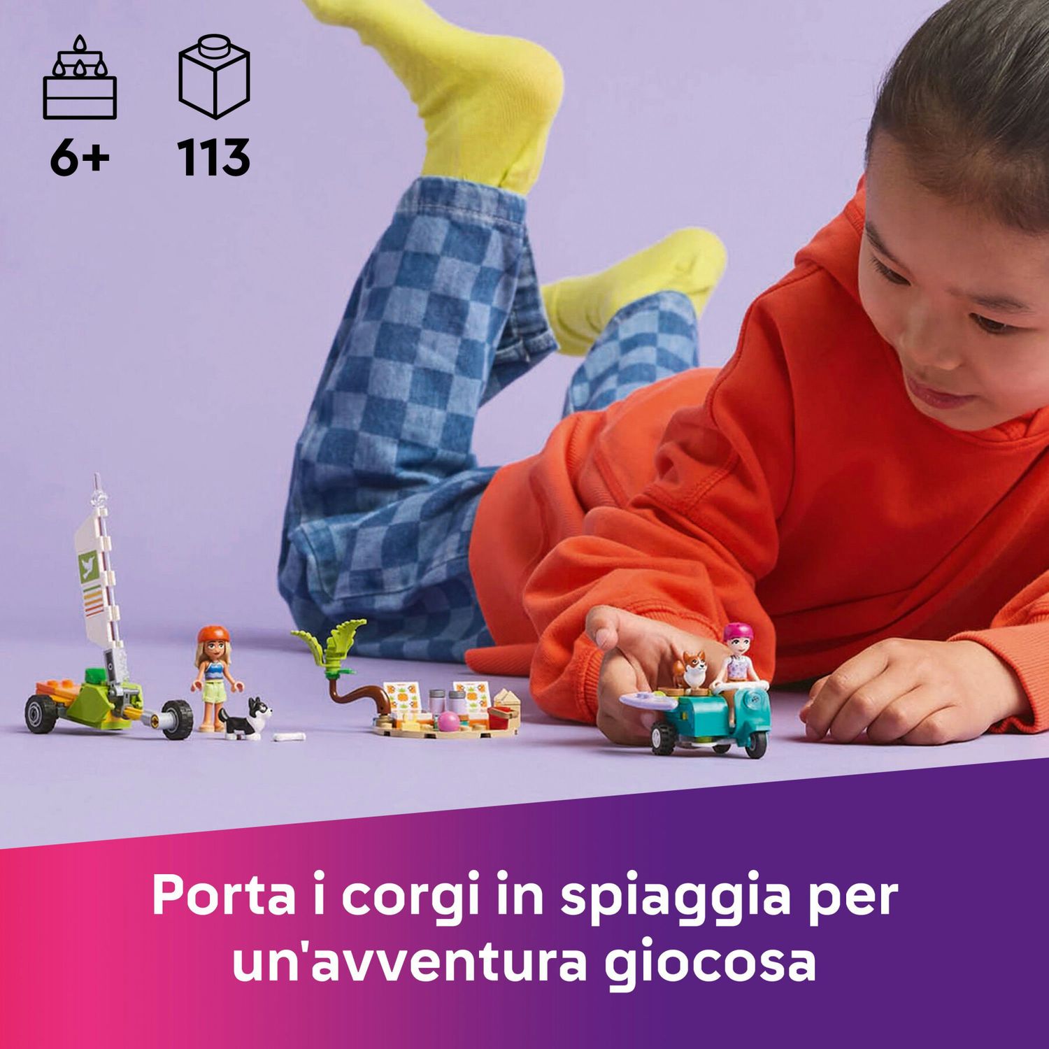 Lego friends 42641 avventure canine su windskate e sidecar, giochi di ruolo per bambine 6+ con personaggi e cani giocattolo - LEGO FRIENDS, Lego
