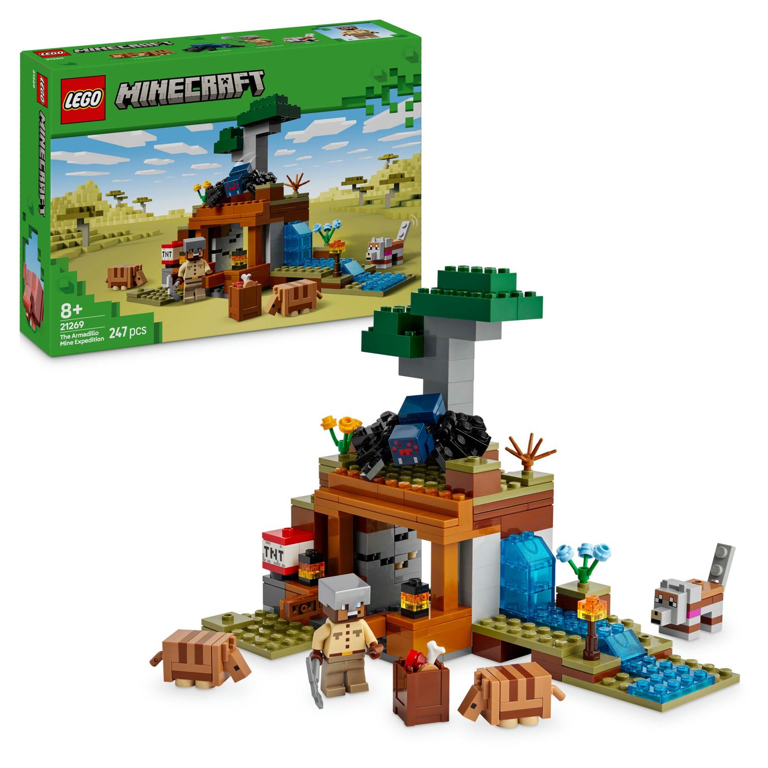 Lego minecraft 21269 spedizione nella miniera dell’armadillo, gioco per bambini 8+ con personaggi, armi giocattolo e funzioni - MINECRAFT, Lego