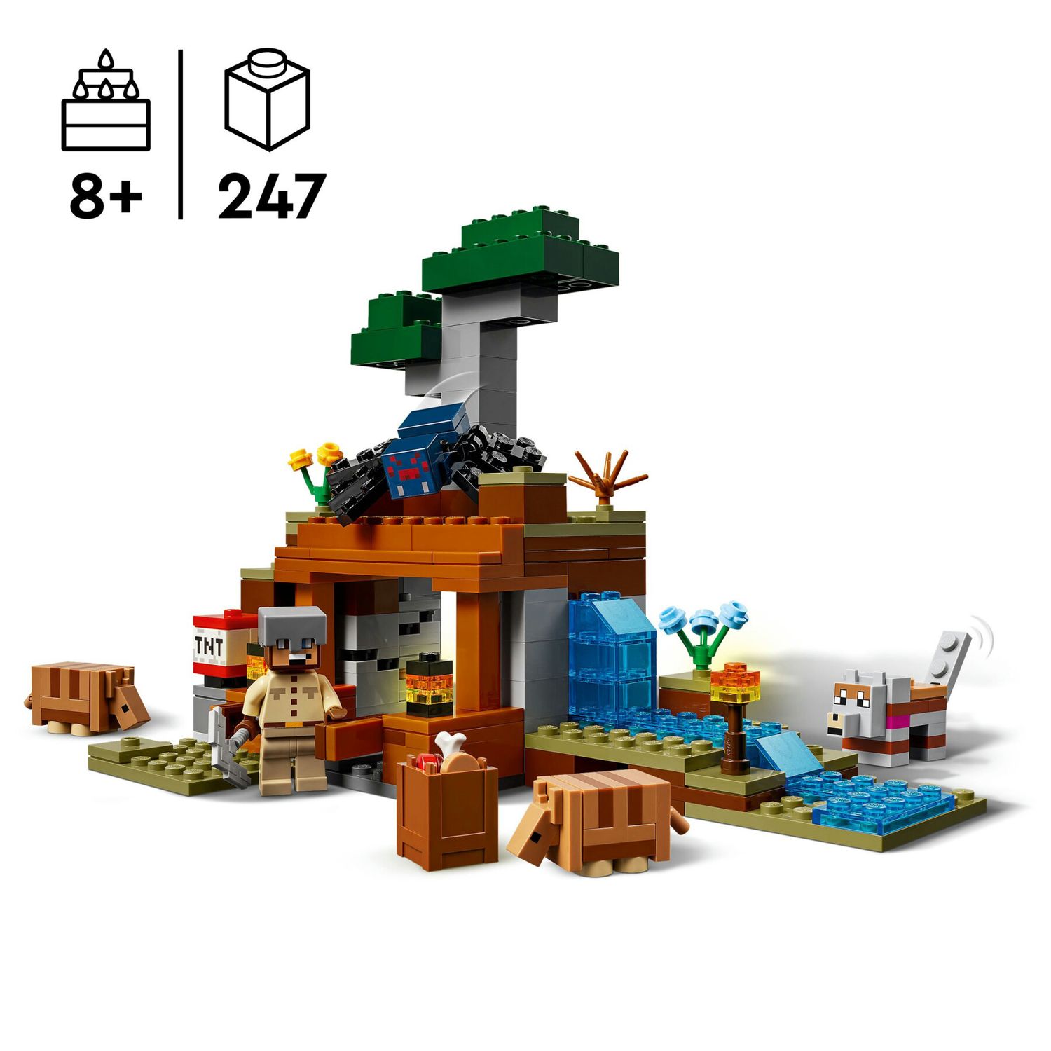 Lego minecraft 21269 spedizione nella miniera dell’armadillo, gioco per bambini 8+ con personaggi, armi giocattolo e funzioni - MINECRAFT, Lego