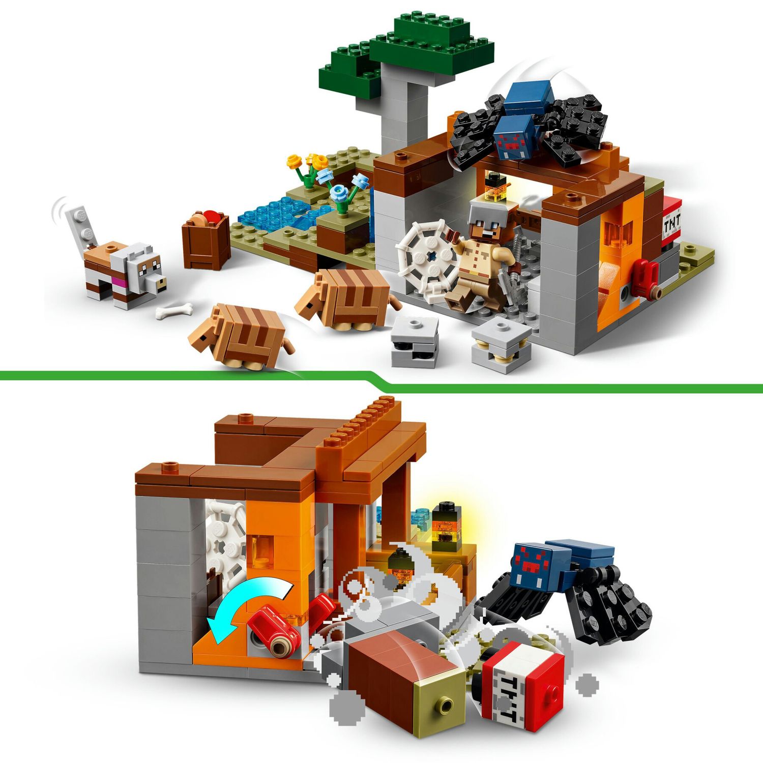 Lego minecraft 21269 spedizione nella miniera dell’armadillo, gioco per bambini 8+ con personaggi, armi giocattolo e funzioni - MINECRAFT, Lego
