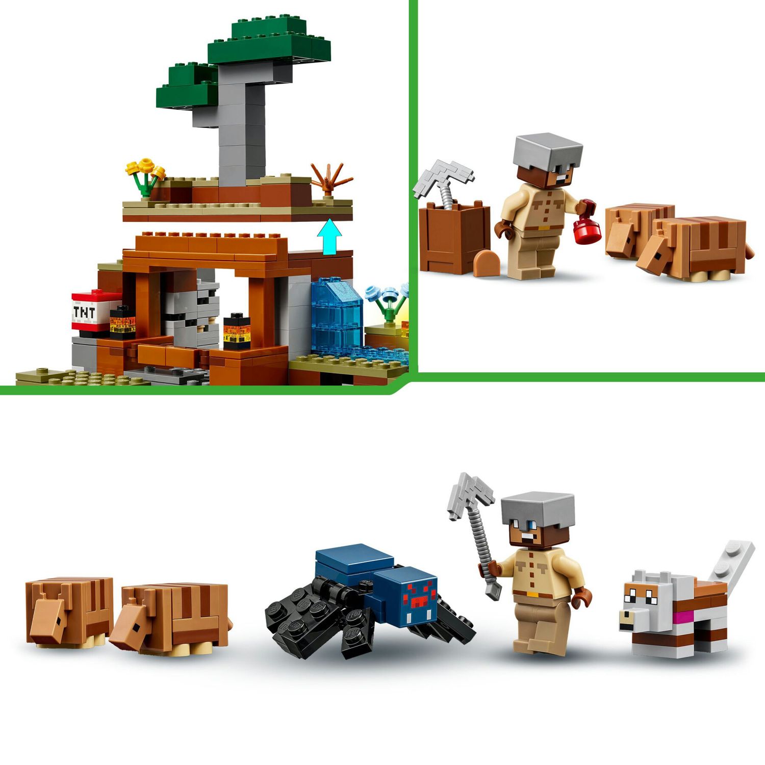 Lego minecraft 21269 spedizione nella miniera dell’armadillo, gioco per bambini 8+ con personaggi, armi giocattolo e funzioni - MINECRAFT, Lego