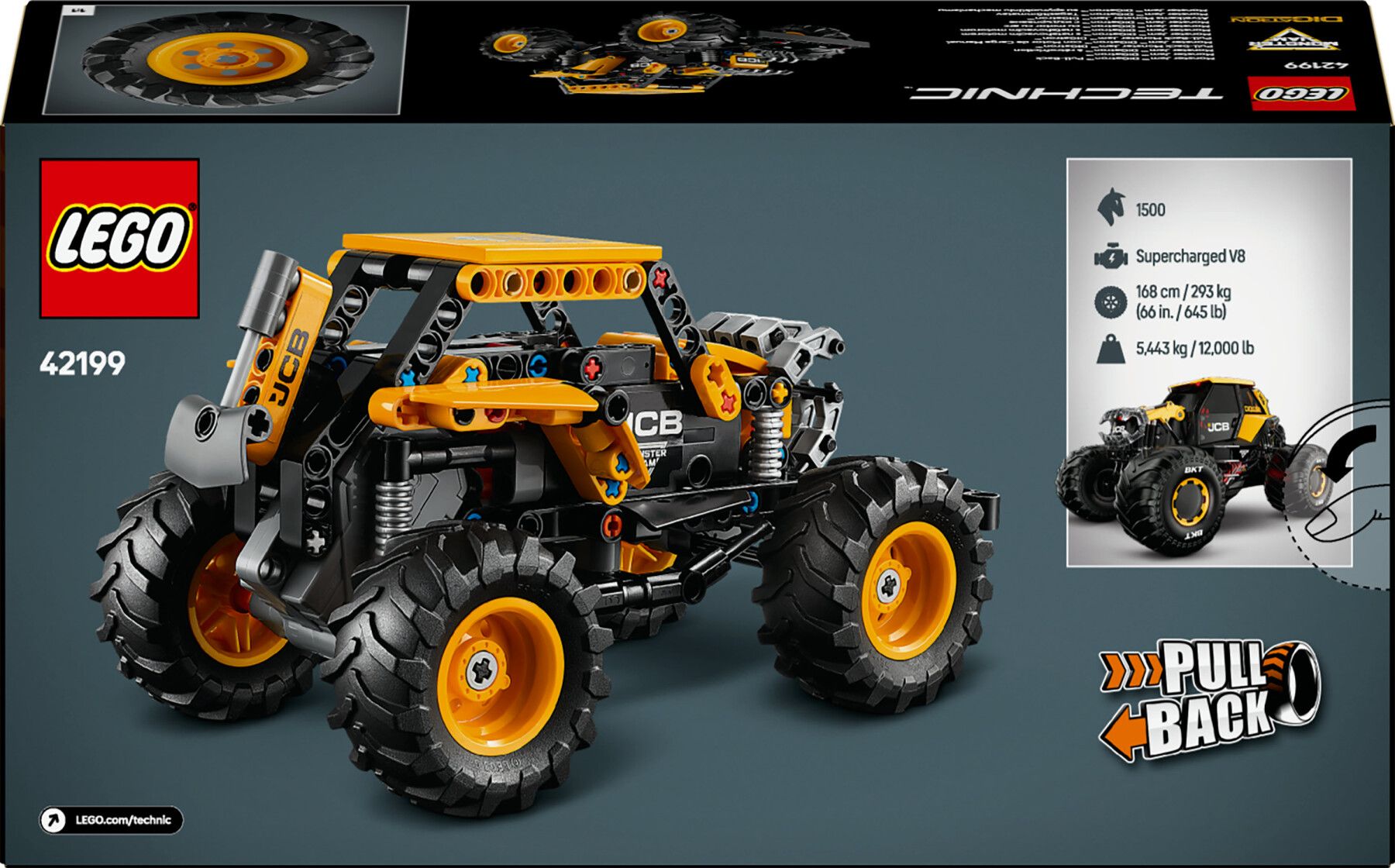 Lego technic 42199 pull-back monster jam digatron, monster truck giocattolo da costruire, giochi bambini 7+, regalo fan veicoli - LEGO TECHNIC, Lego