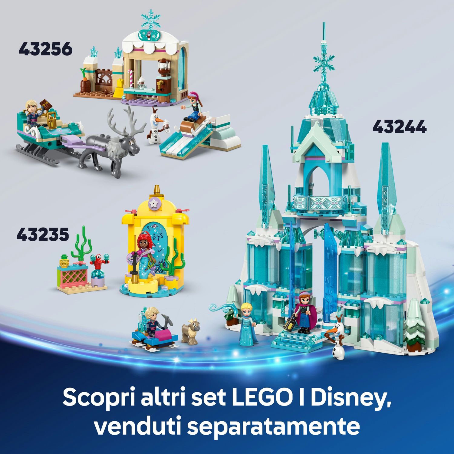 Lego | disney frozen 43265 castello di ghiaccio di arendelle, giocattolo con accessori e 3 personaggi, giochi per bambine 5+ - LEGO DISNEY PRINCESS, Frozen, Lego