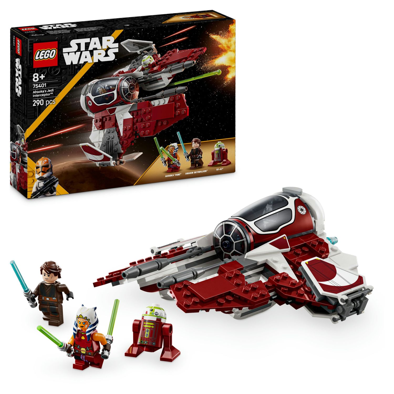 Lego star wars 75401 jedi interceptor di ahsoka con minifigure di anakin skywalker e droide, starfighter giocattolo bambini 8+ - LEGO® Star Wars™, Lego, Star Wars