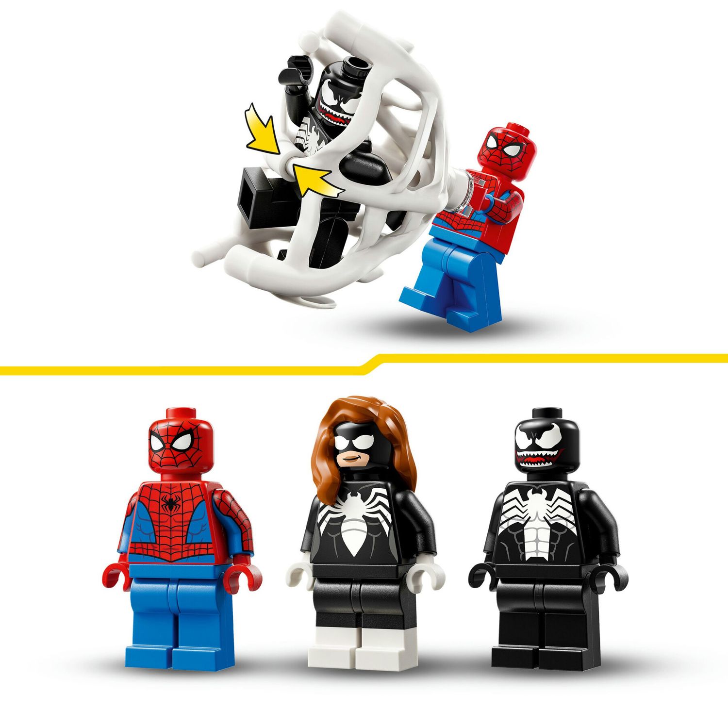 Lego marvel 76309 spider-man contro muscle car di venom, macchina giocattolo da costruire con 3 minifigure, gicohi bambini 7+ - LEGO SUPER HEROES, Lego