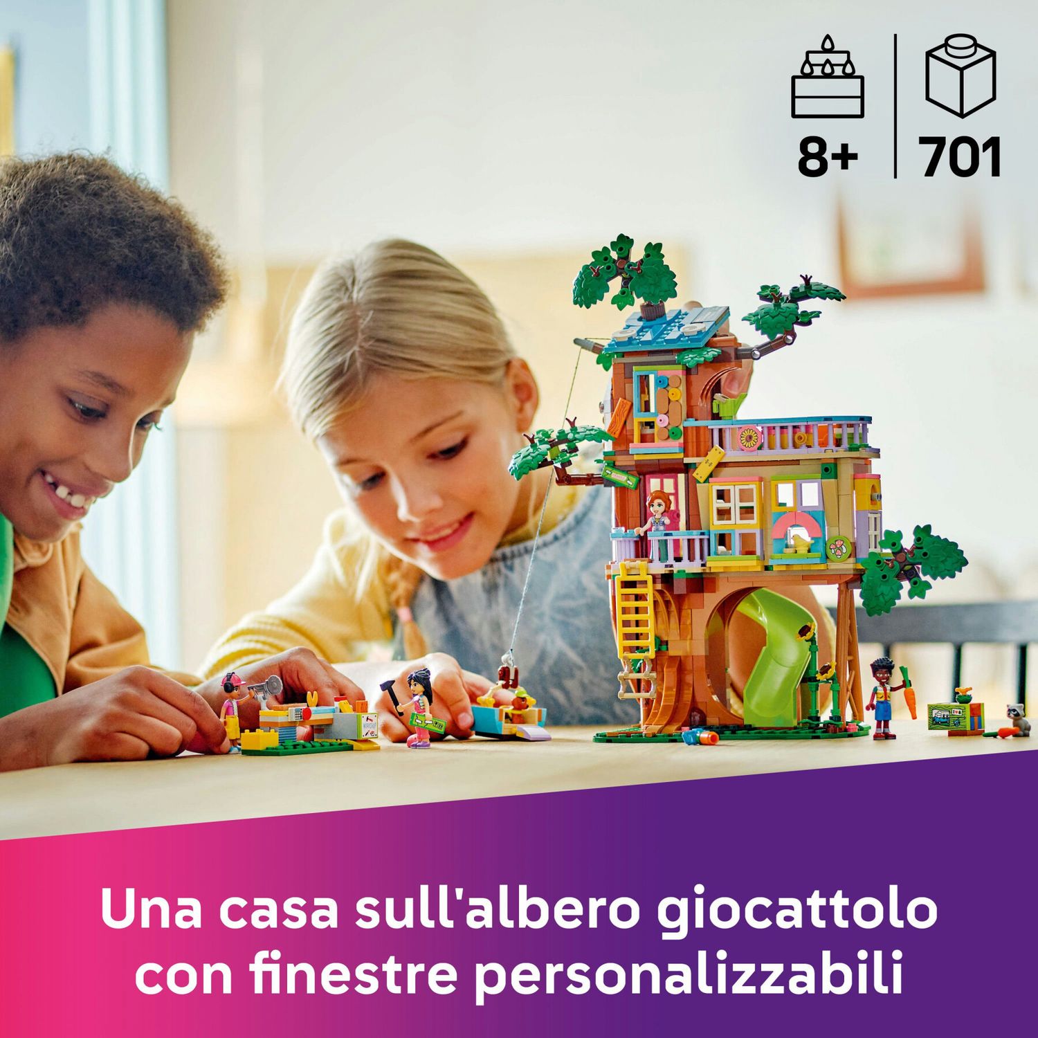 Lego friends 42652 casa sull’albero dell’amicizia, giochi per abilità sociali per bambine 8+, animali giocattolo e personaggi - LEGO FRIENDS, Lego