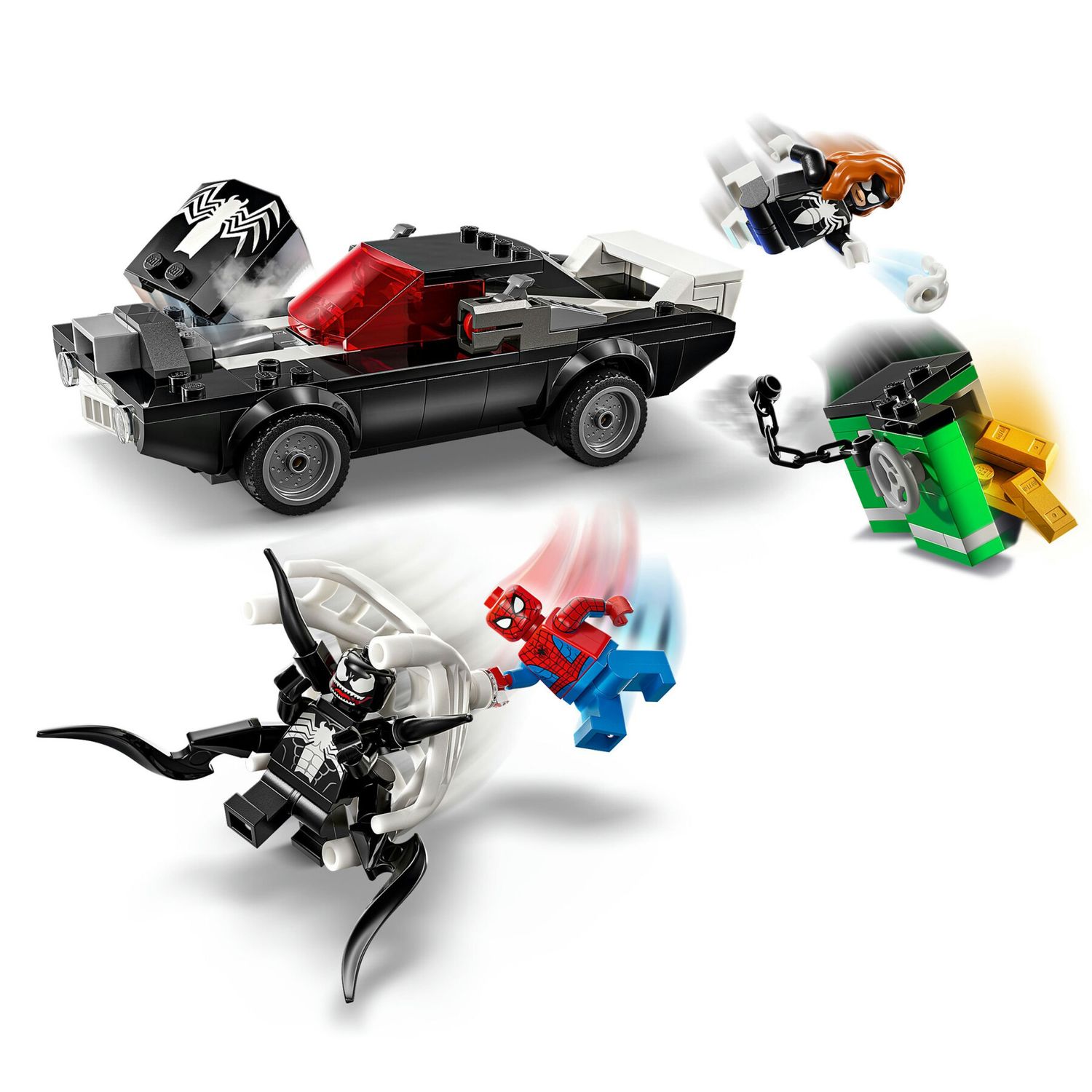 Lego marvel 76309 spider-man contro muscle car di venom, macchina giocattolo da costruire con 3 minifigure, gicohi bambini 7+ - LEGO SUPER HEROES, Lego