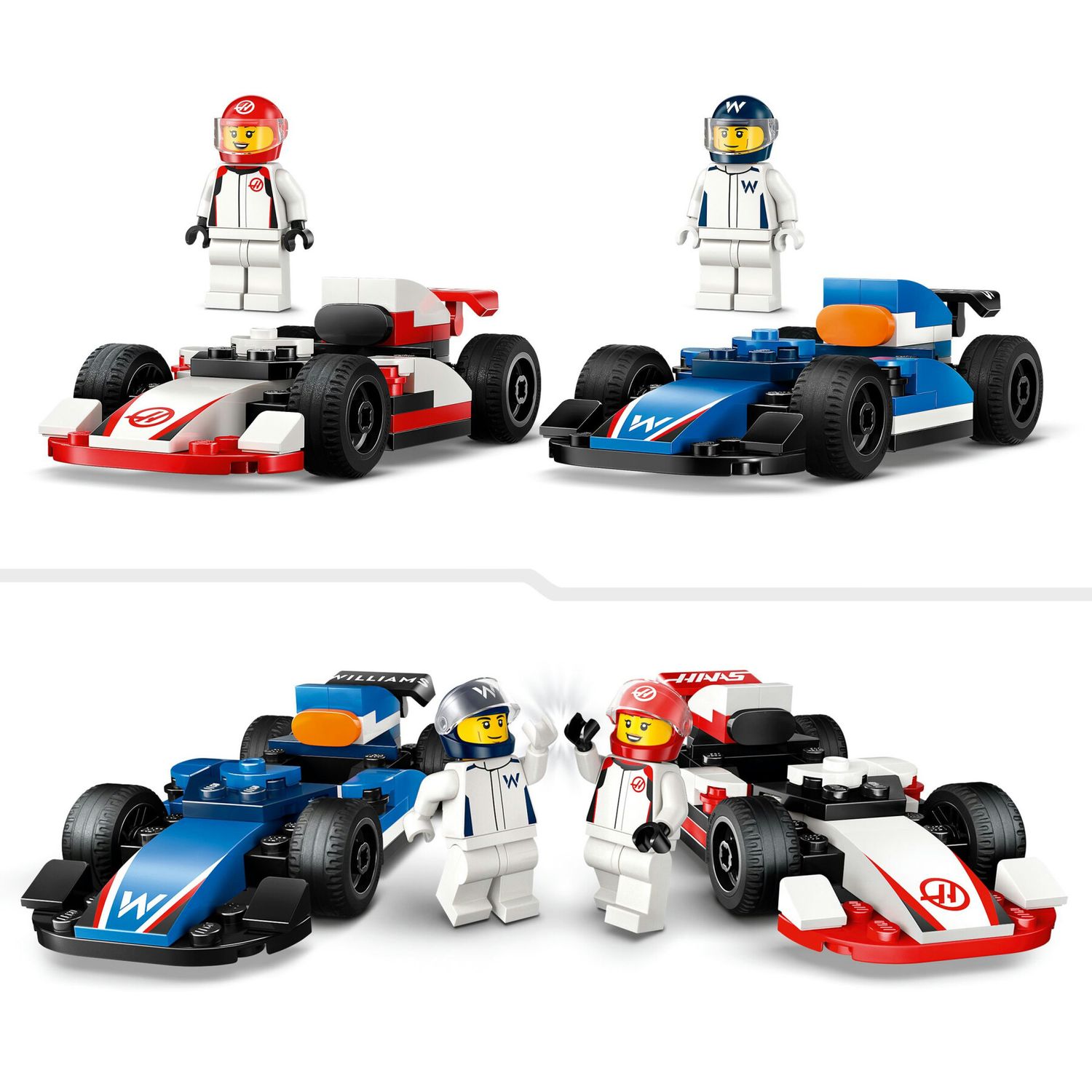Lego city 60464 williams racing e haas f1, 2 modelli di auto con 2 minifigure, regalo bambini4+ fan delle macchine giocattolo - LEGO CITY, Lego