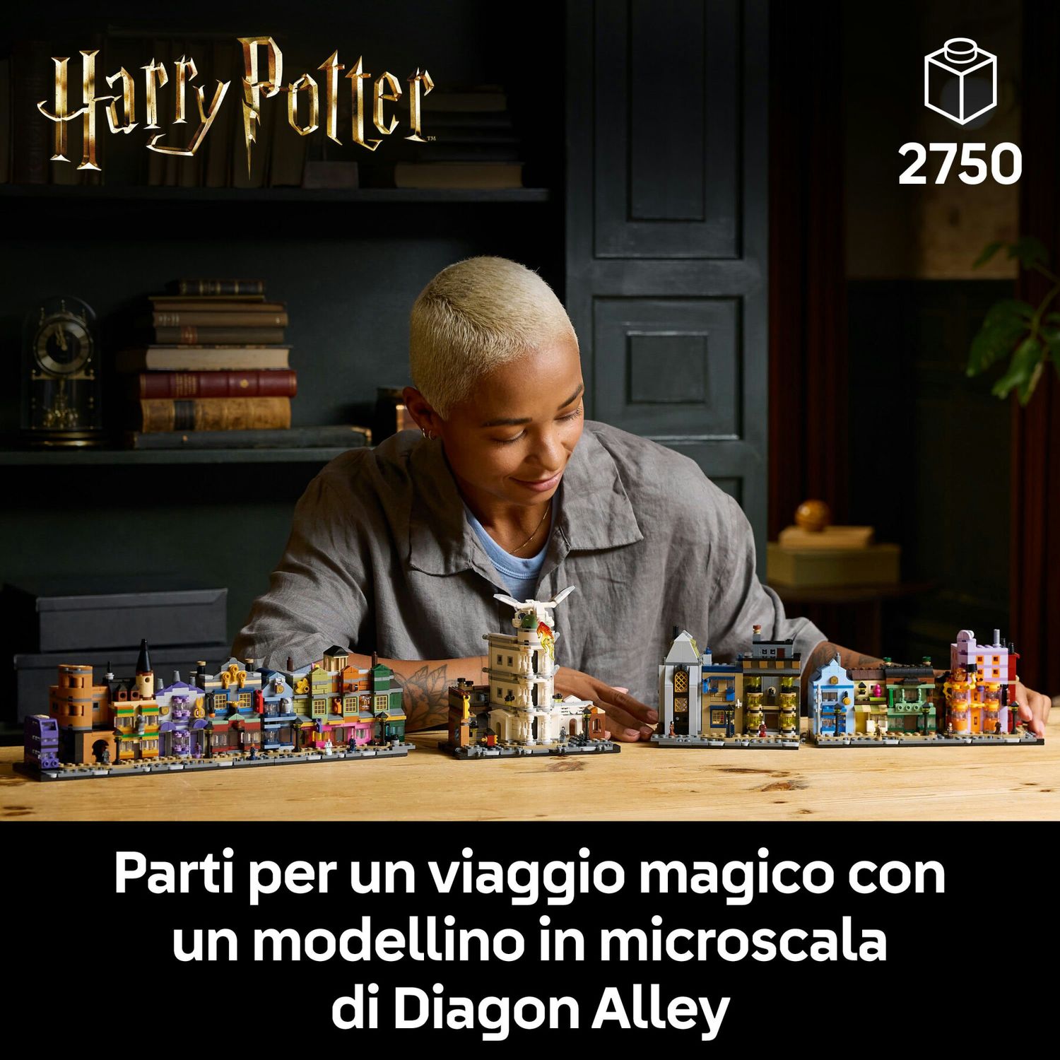 Lego harry potter 76444 negozi di magia di diagon alley, kit modellismo per adulti in microscala con edifici e 12 personaggi - LEGO® Harry Potter™, Lego
