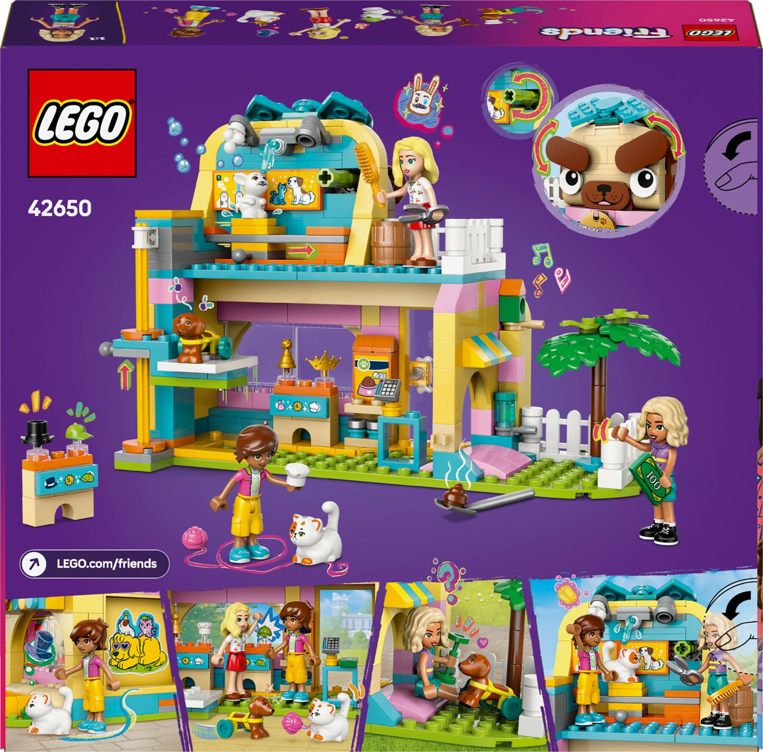 Lego friends 42650 pet shop, giochi per abilità sociali e cura animali per bambine 6+ con coniglio, cane e gatto giocattolo - LEGO FRIENDS, Lego