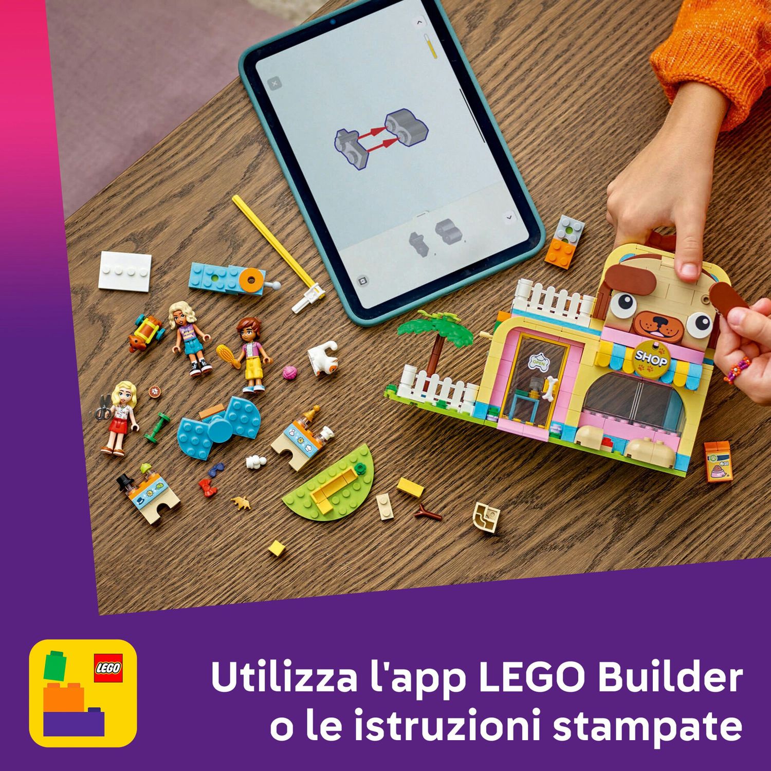 Lego friends 42650 pet shop, giochi per abilità sociali e cura animali per bambine 6+ con coniglio, cane e gatto giocattolo - LEGO FRIENDS, Lego