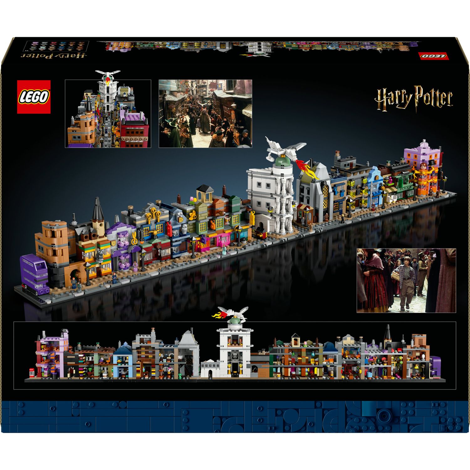 Lego harry potter 76444 negozi di magia di diagon alley, kit modellismo per adulti in microscala con edifici e 12 personaggi - LEGO® Harry Potter™, Lego