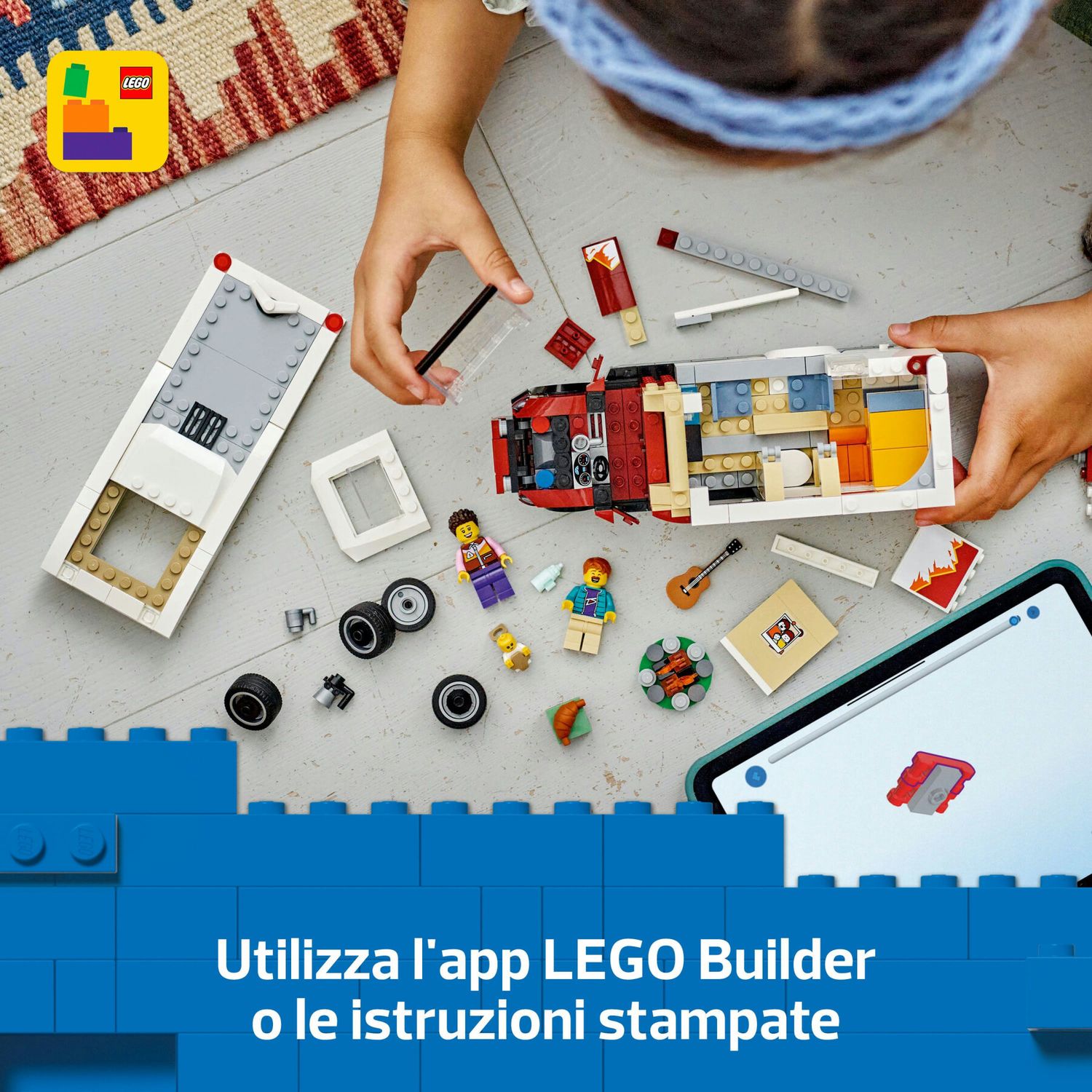 Lego city 60454 camper van delle vacanze d’avventura, veicolo giocattolo con 3 minifigure e accessori, giochi per bambini 6+ - LEGO CITY, Lego