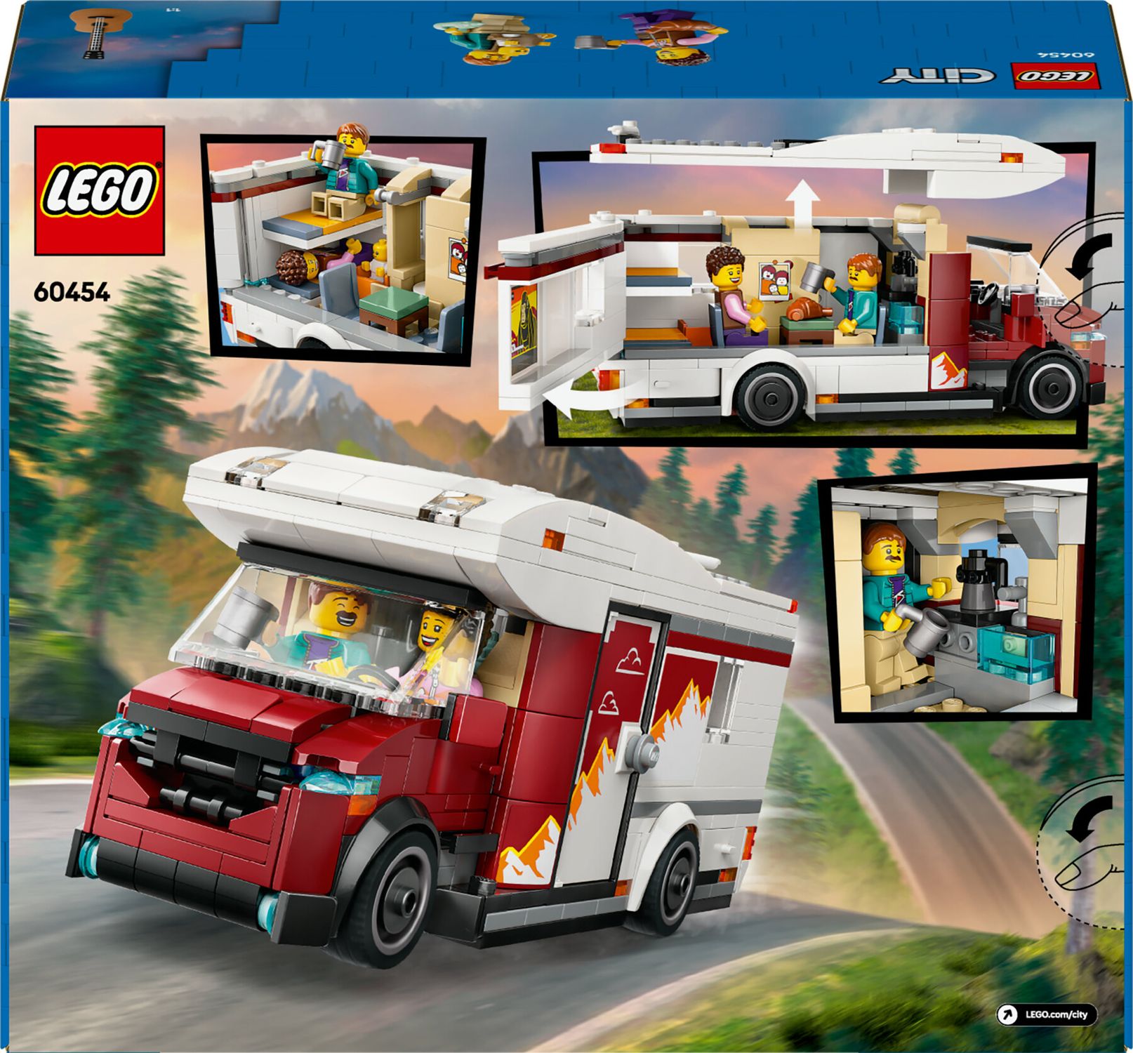 Lego city 60454 camper van delle vacanze d’avventura, veicolo giocattolo con 3 minifigure e accessori, giochi per bambini 6+ - LEGO CITY, Lego