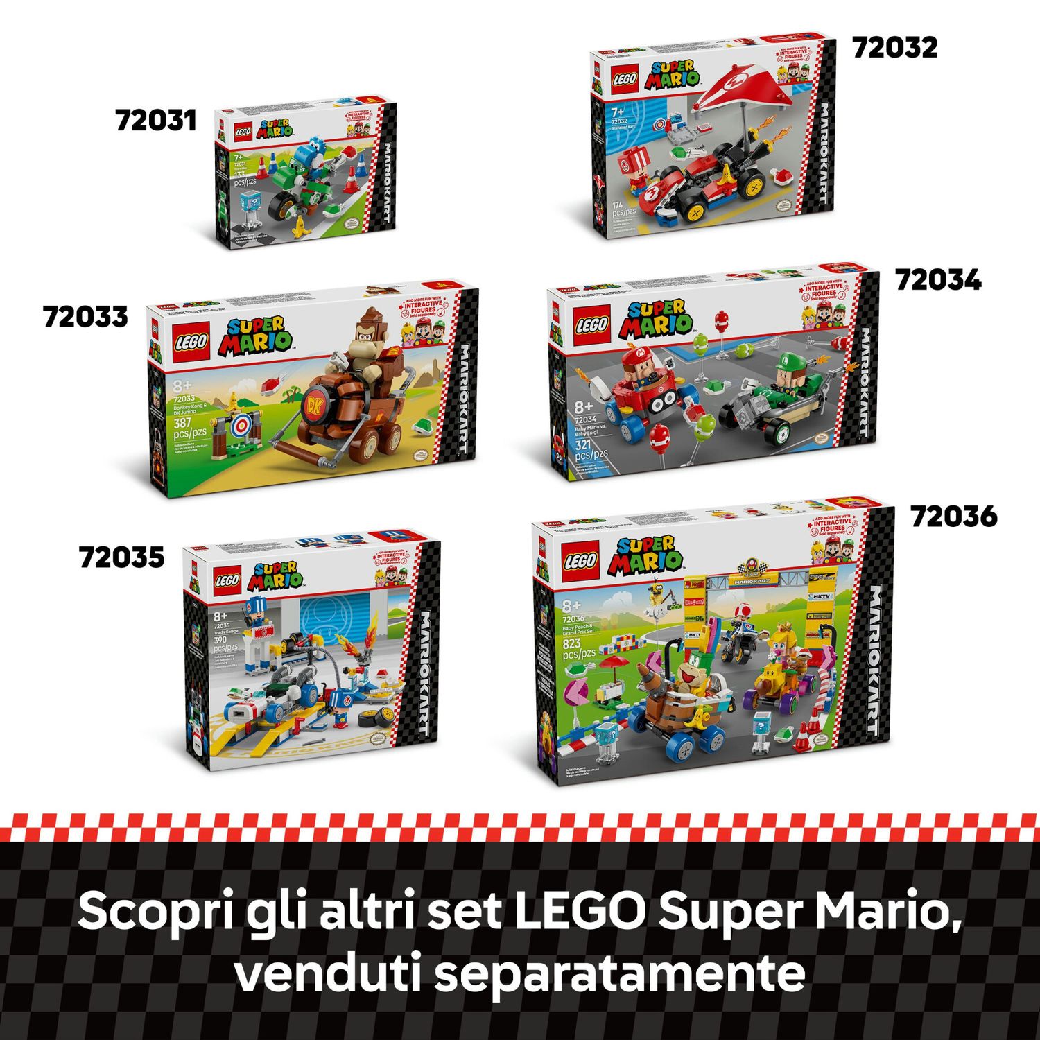 Lego super mario 72031 mario kart : moto yoshi, giocattolo interattivo, giochi per bambini 7+, regalo nintendo da collezione - LEGO® Super Mario™, Lego