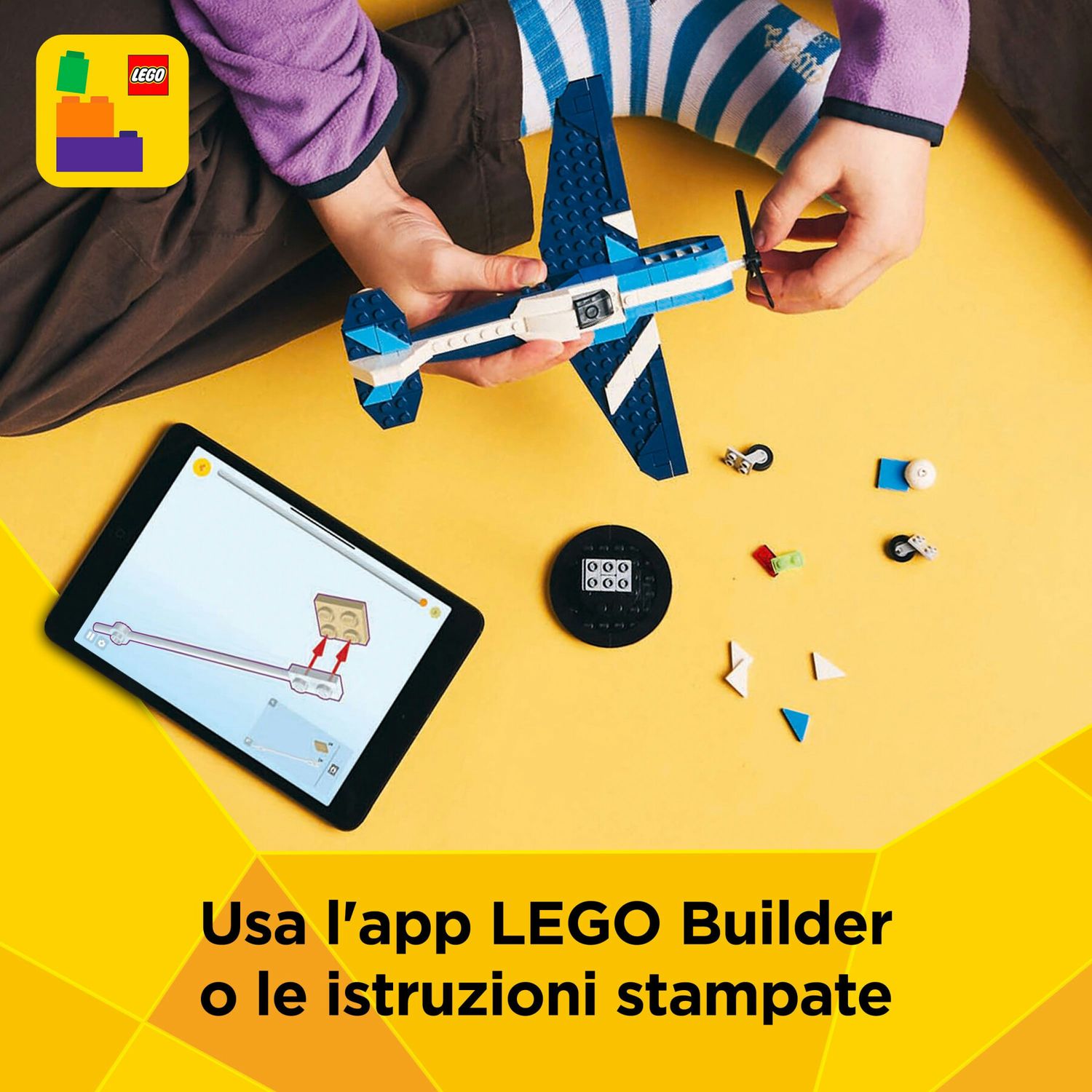 Lego creator 3 in 1 31160 velivolo: aereo da competizione, aeroplano giocattolo trasformabile in elicottero e jet, bambini 7+ - LEGO CREATOR, Lego