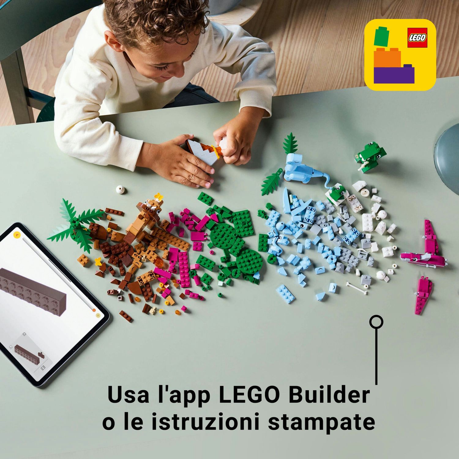 Lego classic 11041 dinosauri creativi, giochi bambini 5+, colorati animali giocattolo da costruire come t. rex e triceratopo - LEGO CLASSIC, Lego
