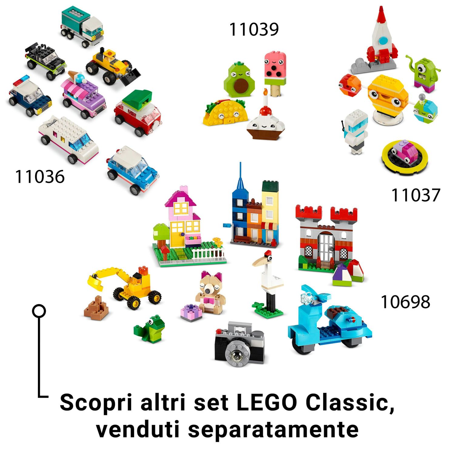 Lego classic 11041 dinosauri creativi, giochi bambini 5+, colorati animali giocattolo da costruire come t. rex e triceratopo - LEGO CLASSIC, Lego