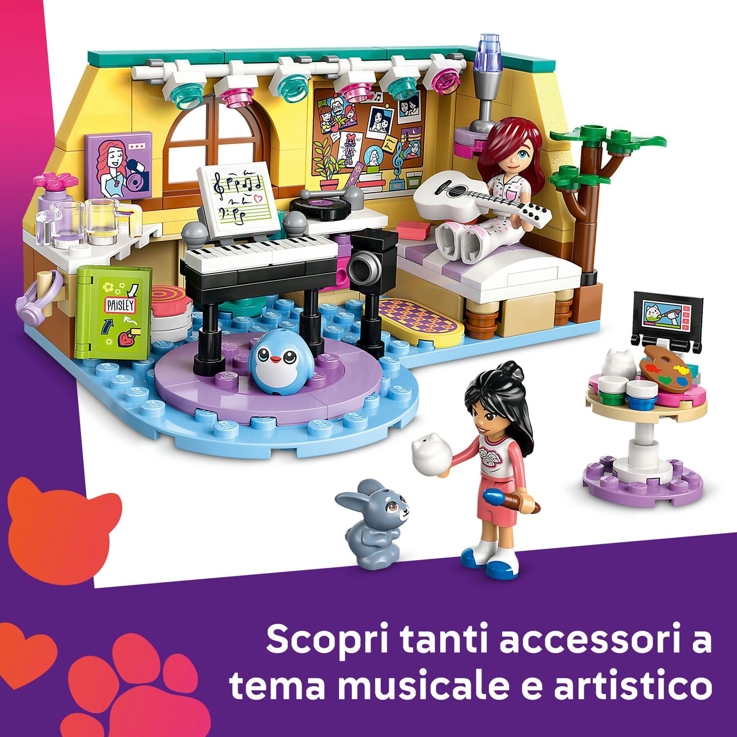 Lego friends 42647 la cameretta di paisley, giochi educativi per le abilità sociali per bambine 6+ fan dell'arte e mestieri - LEGO FRIENDS, Lego