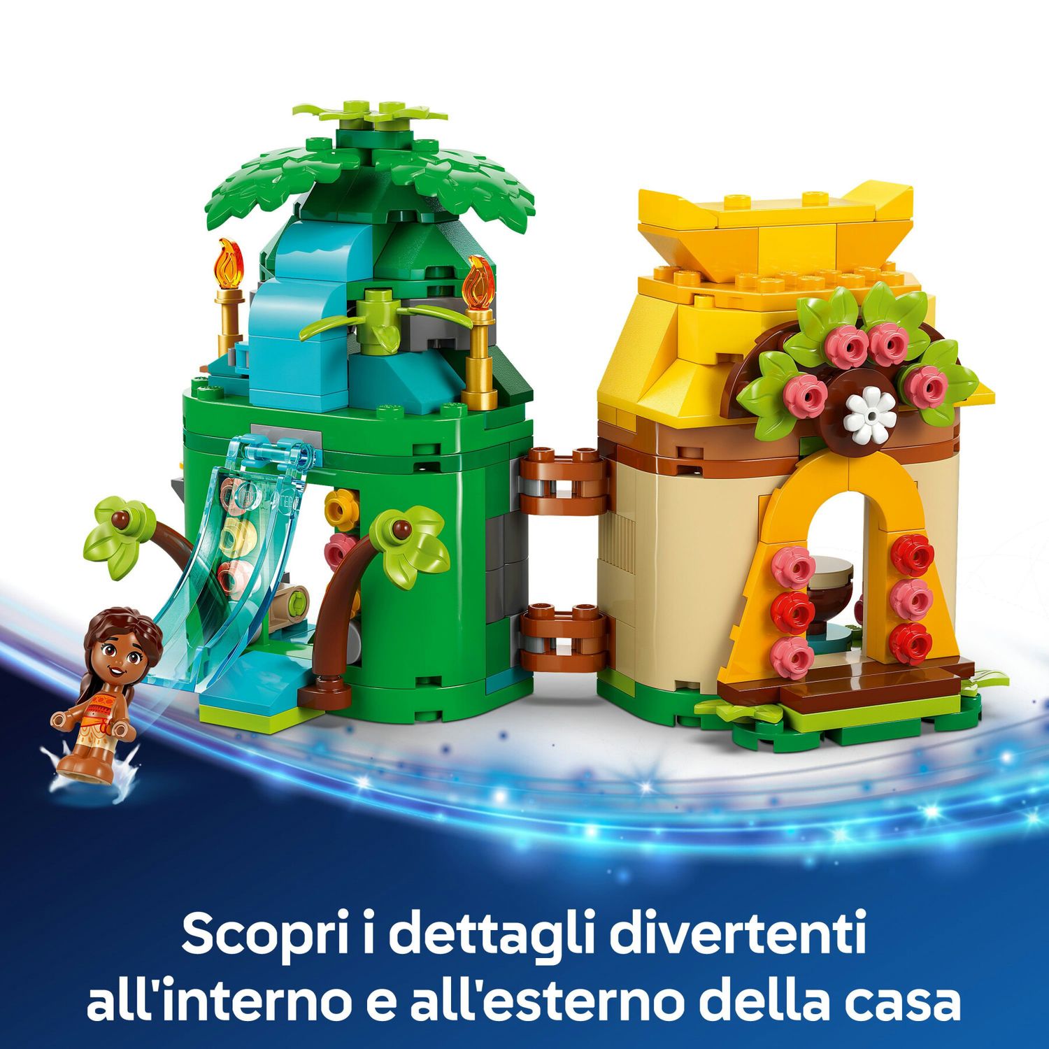 Lego  disney 43260 divertimento sull’isola di vaiana, casa delle bambole giocattolo, giochi bambini 5+, regalo da principesse - LEGO DISNEY PRINCESS, Lego
