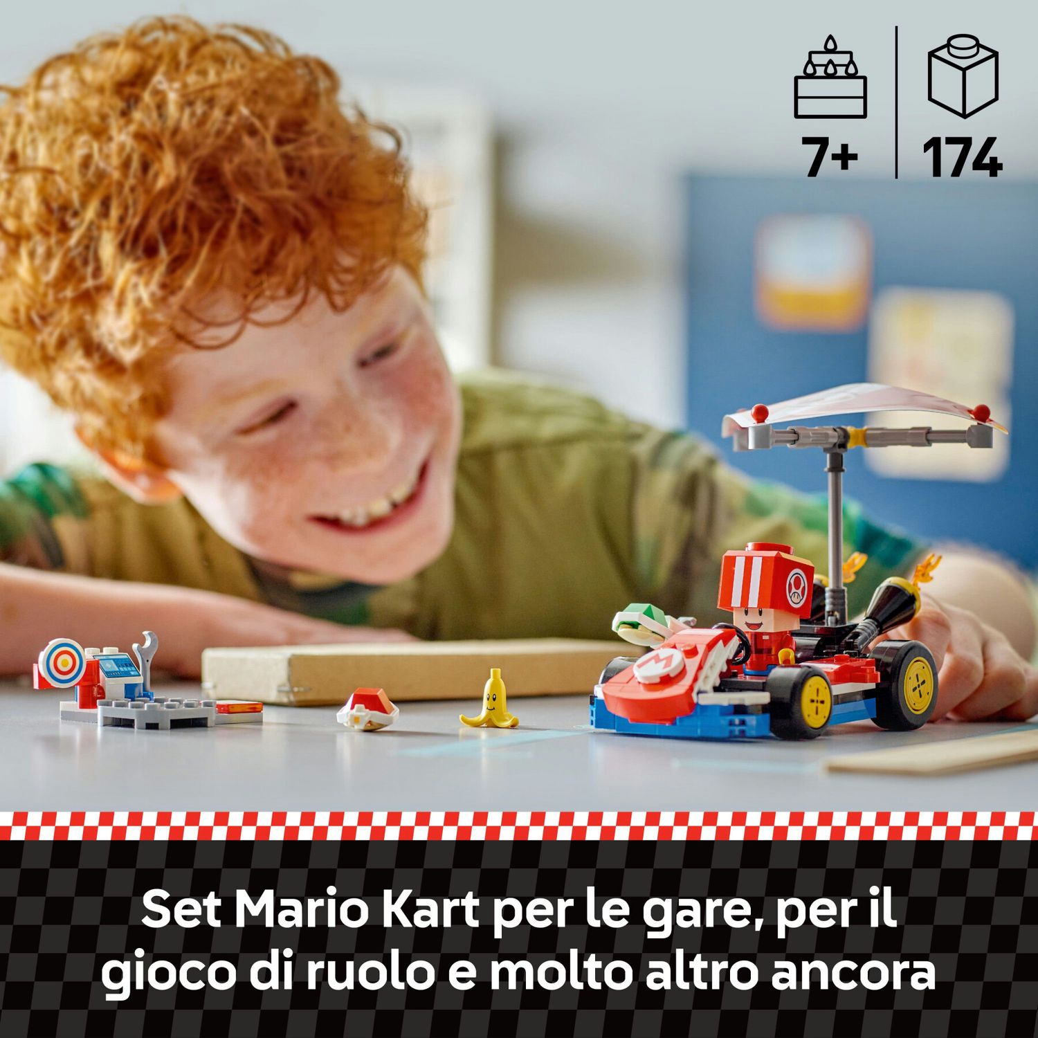 Lego super mario 72032 mario kart : kart standard, macchina giocattolo con toad, giochi per bambini 7+ nintendo da collezione - LEGO® Super Mario™, Super Mario, Lego