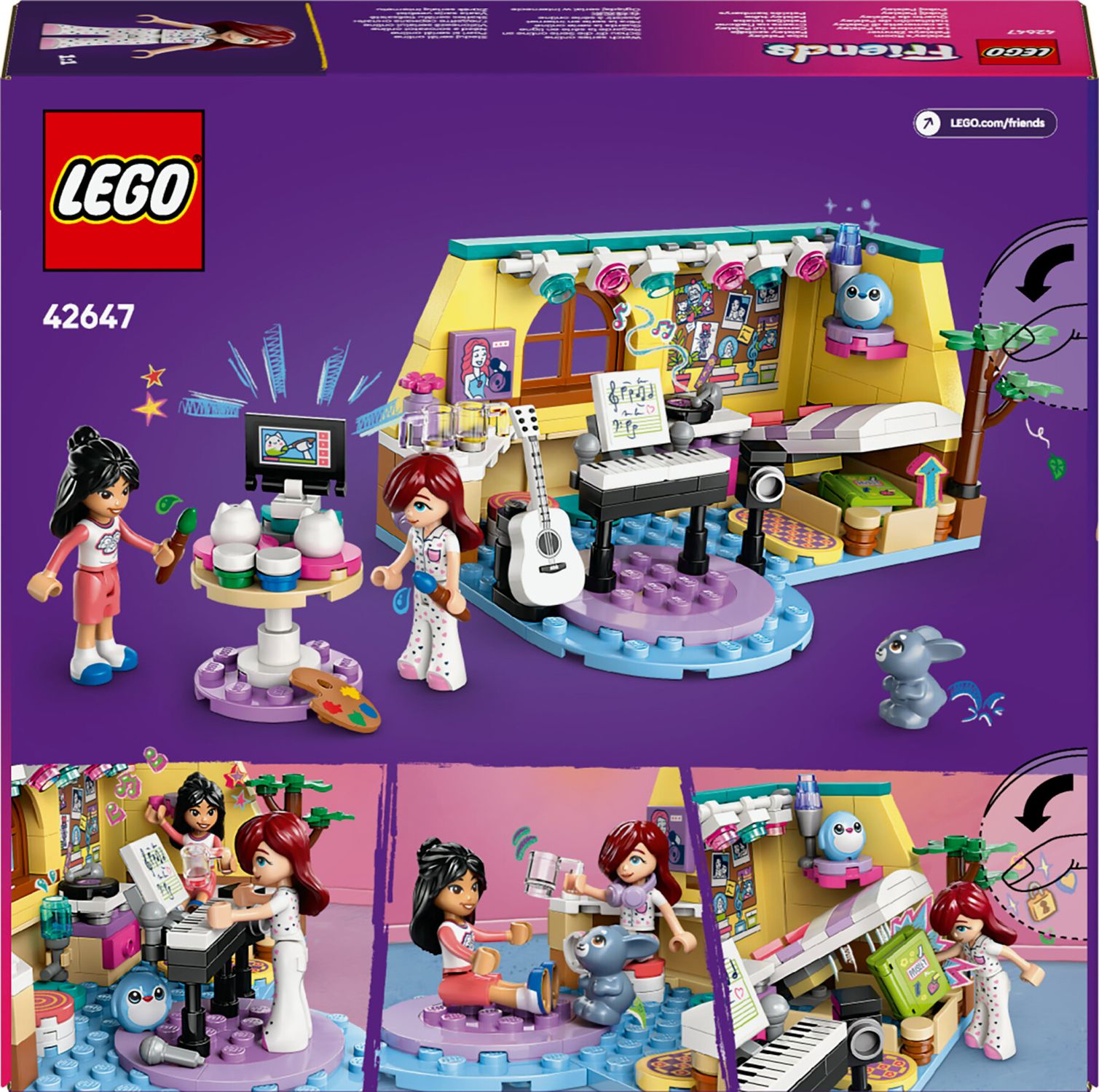 Lego friends 42647 la cameretta di paisley, giochi educativi per le abilità sociali per bambine 6+ fan dell'arte e mestieri - LEGO FRIENDS, Lego